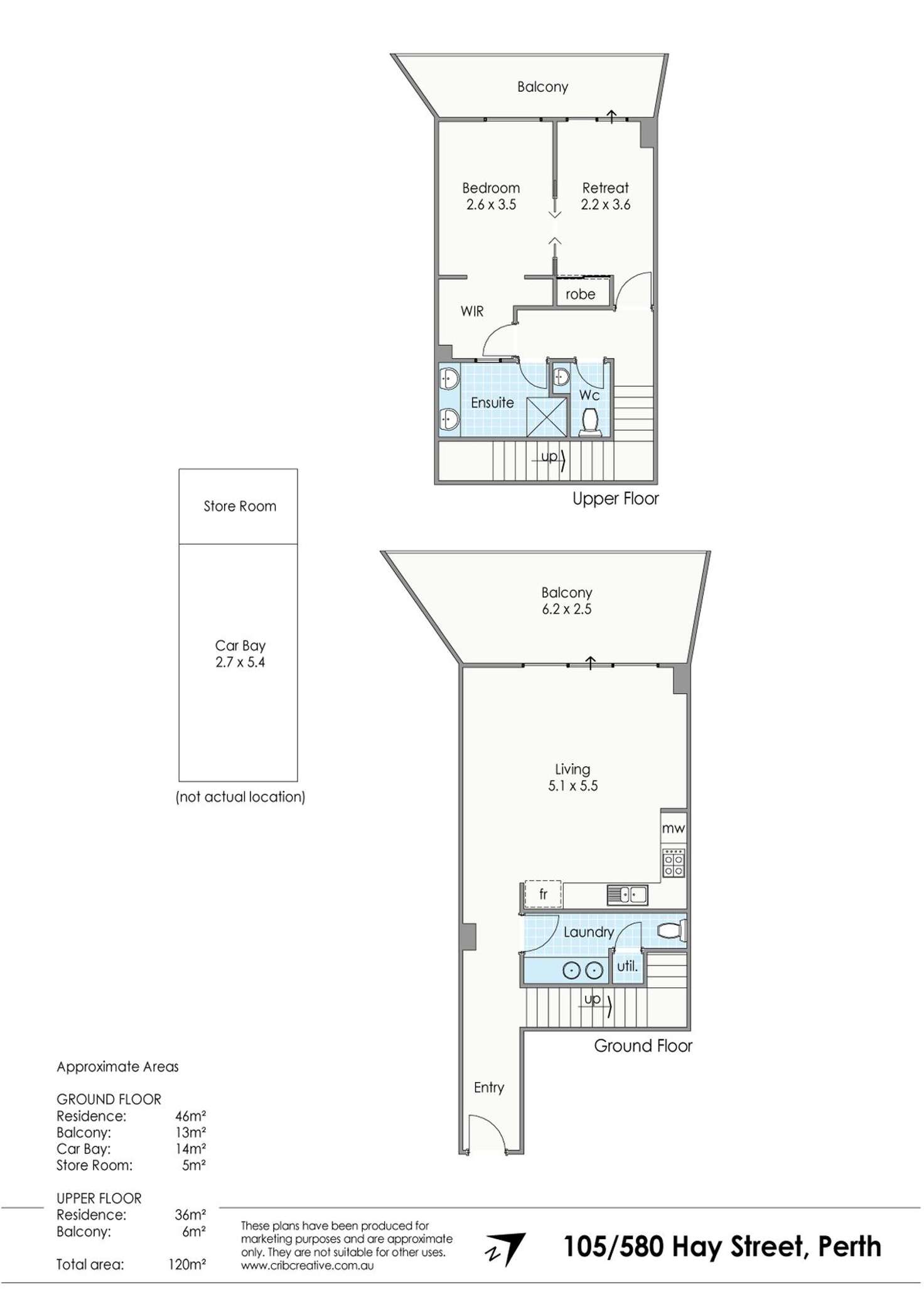 Floorplan of Homely apartment listing, 105/580 Hay Street, Perth WA 6000