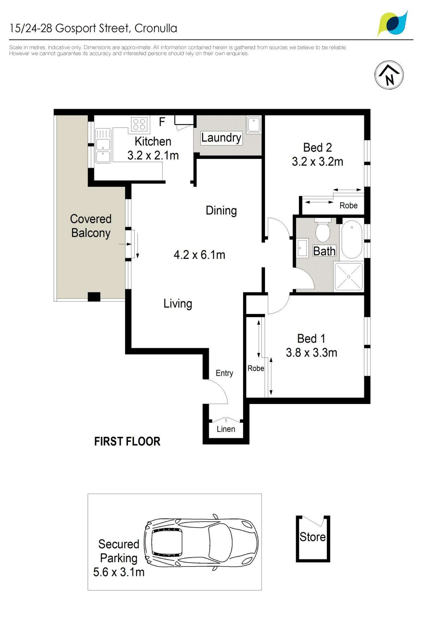 Floorplan of Homely apartment listing, 15/24-28 Gosport Street, Cronulla NSW 2230