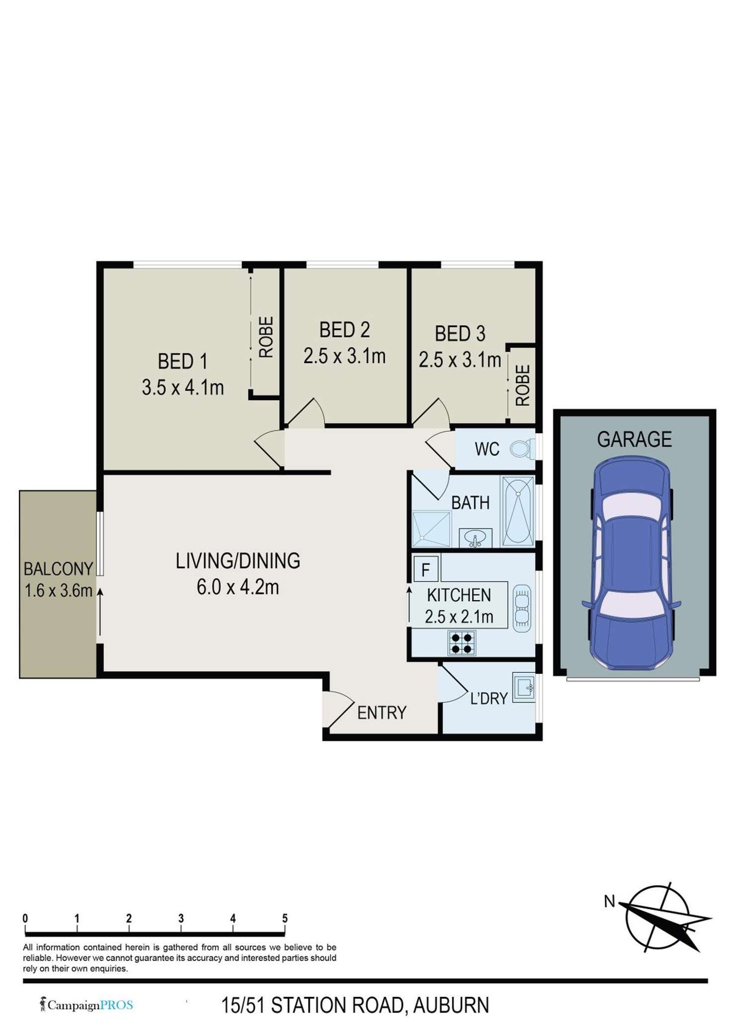 Floorplan of Homely apartment listing, 15/51 Station Road, Auburn NSW 2144