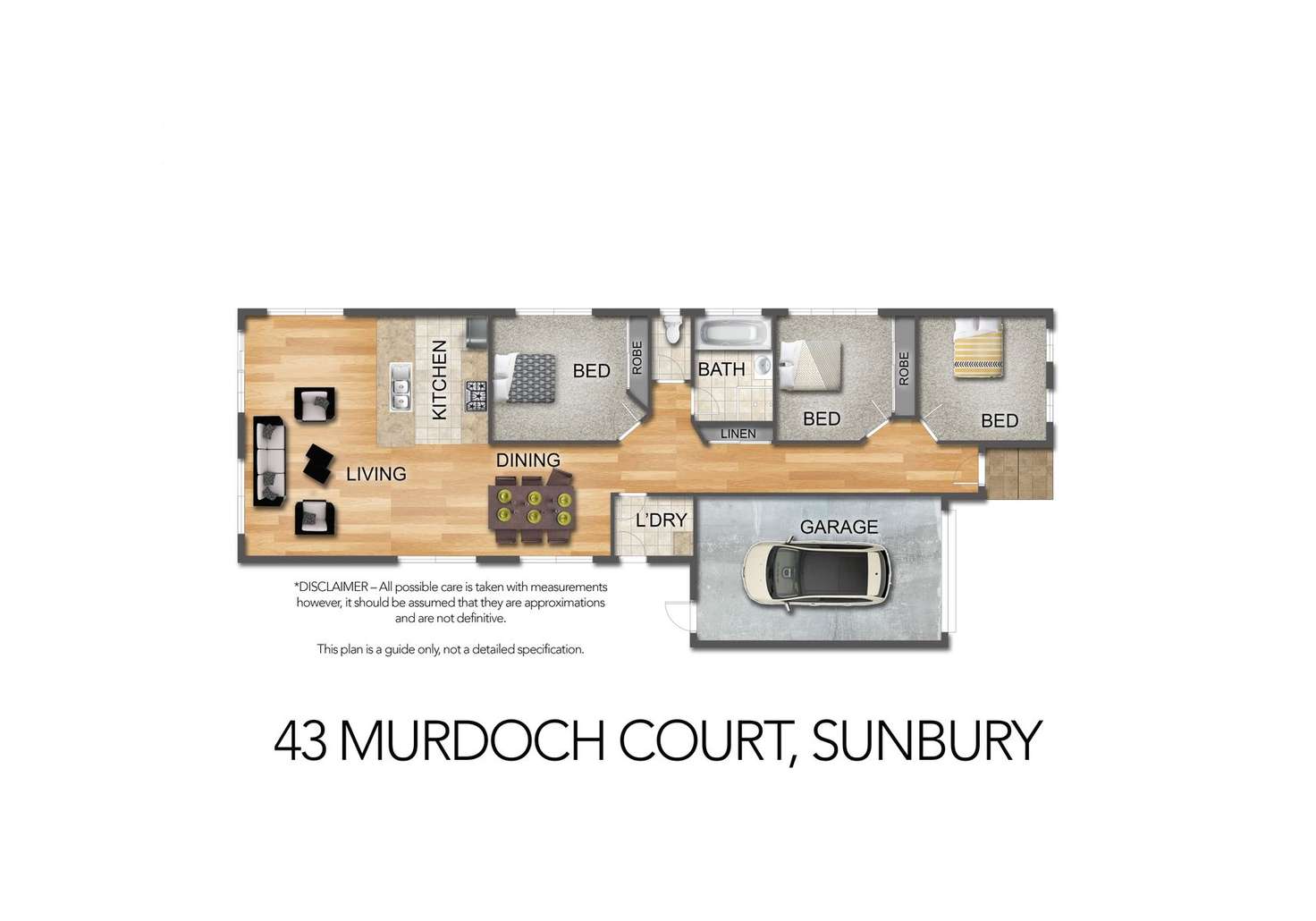 Floorplan of Homely house listing, 43 Murdoch Court, Sunbury VIC 3429