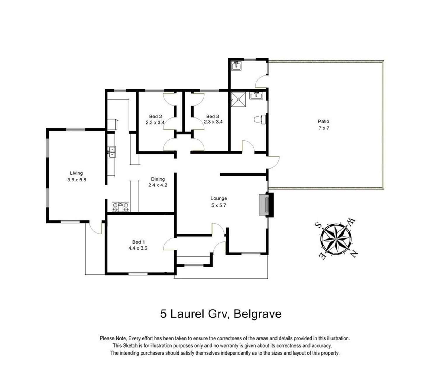 Floorplan of Homely house listing, 5 Laurel Grove, Belgrave VIC 3160