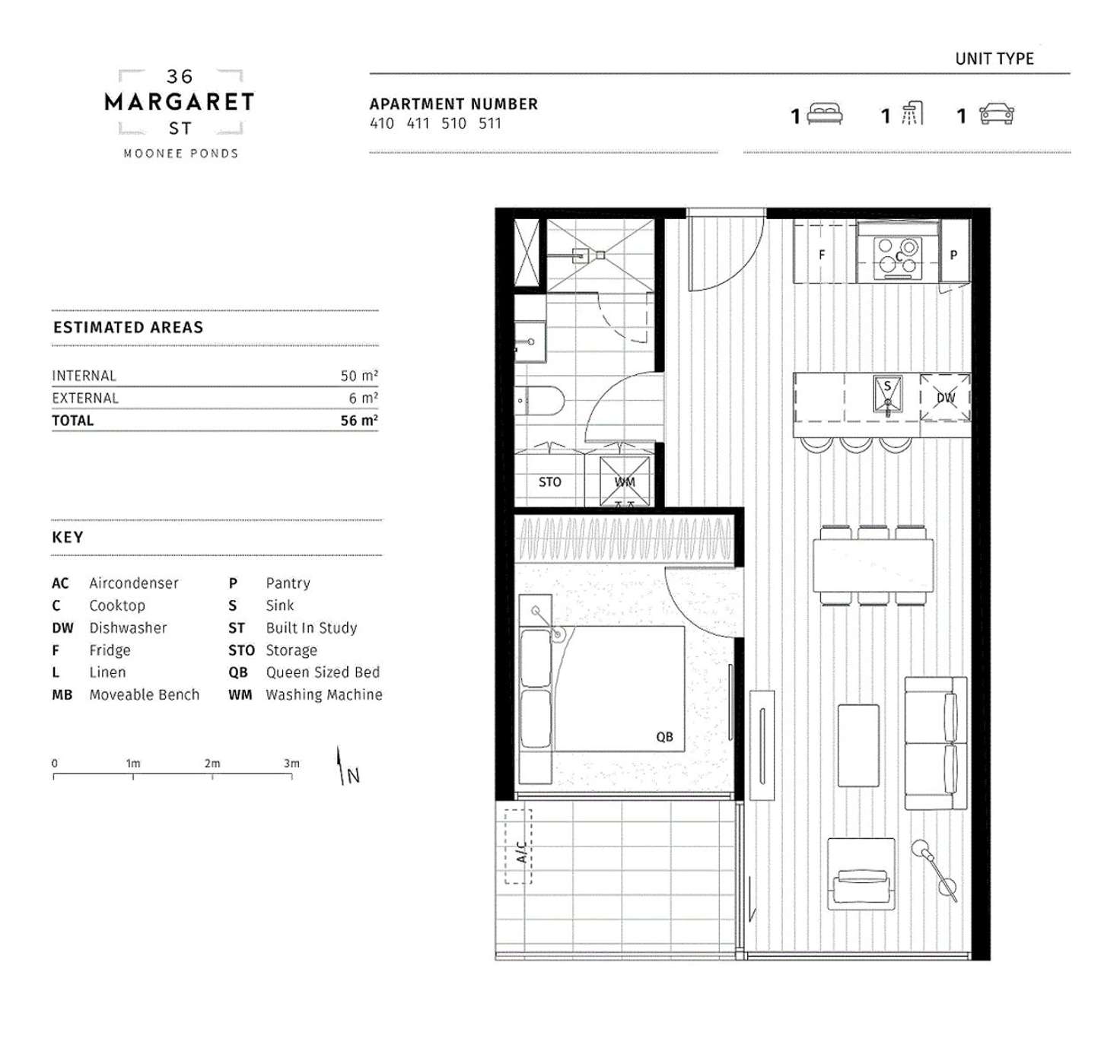 Floorplan of Homely apartment listing, 510/7 Aspen Street, Moonee Ponds VIC 3039