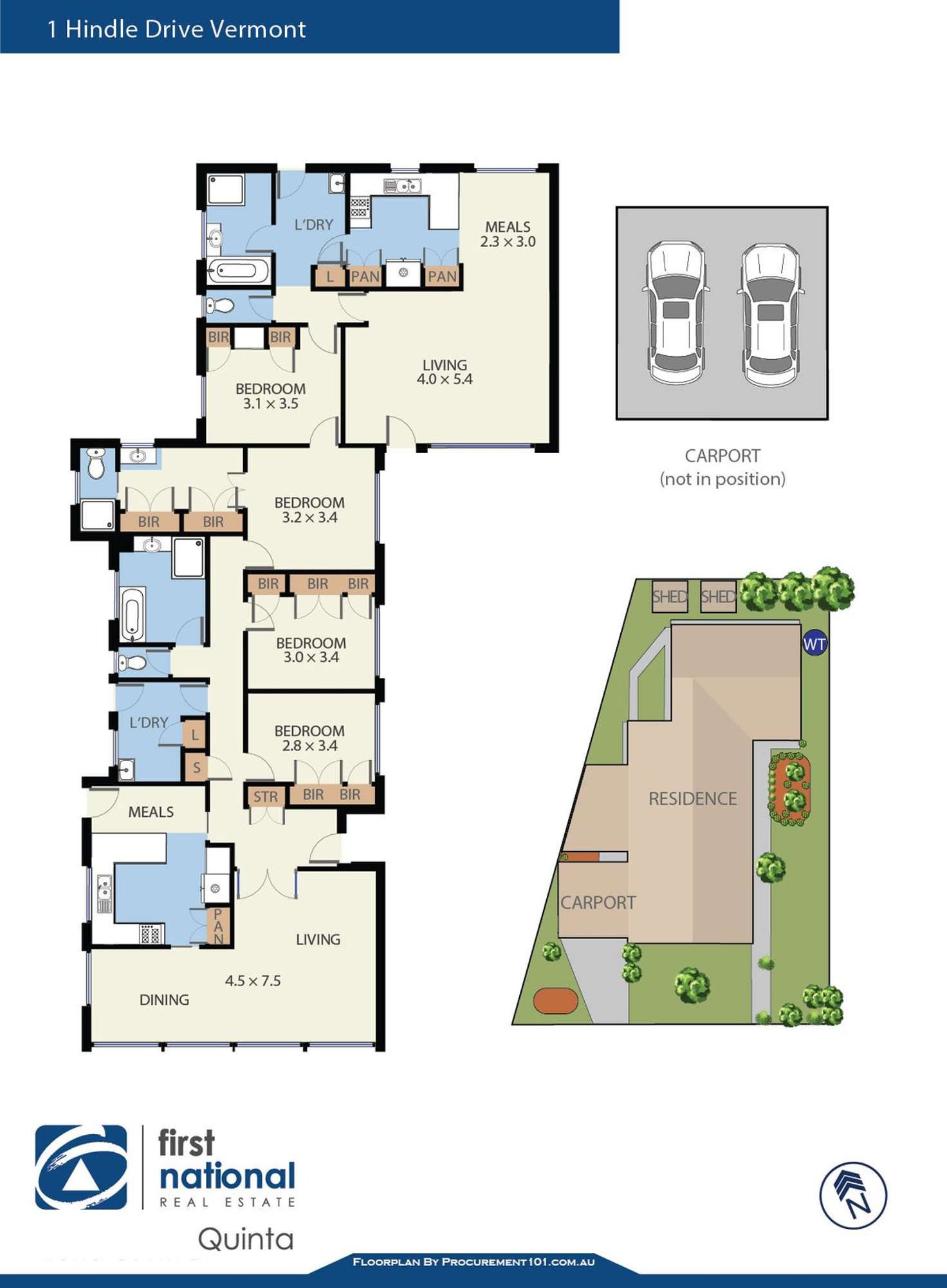 Floorplan of Homely house listing, 1 Hindle Drive, Vermont VIC 3133