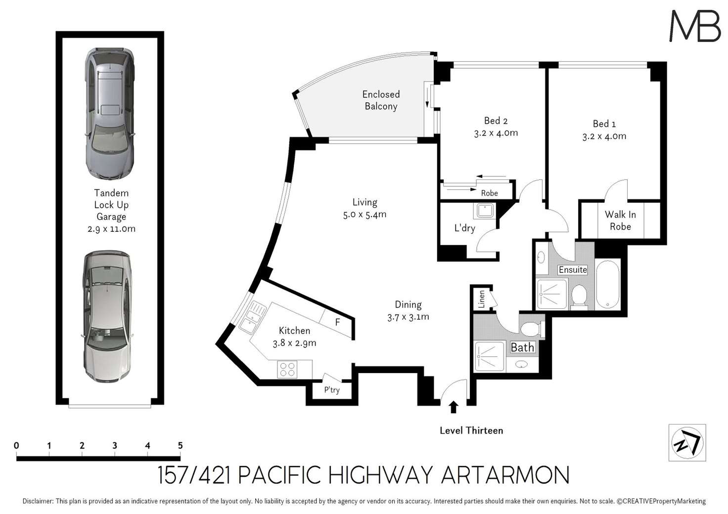 Floorplan of Homely unit listing, 157/421 Pacific Highway, Artarmon NSW 2064