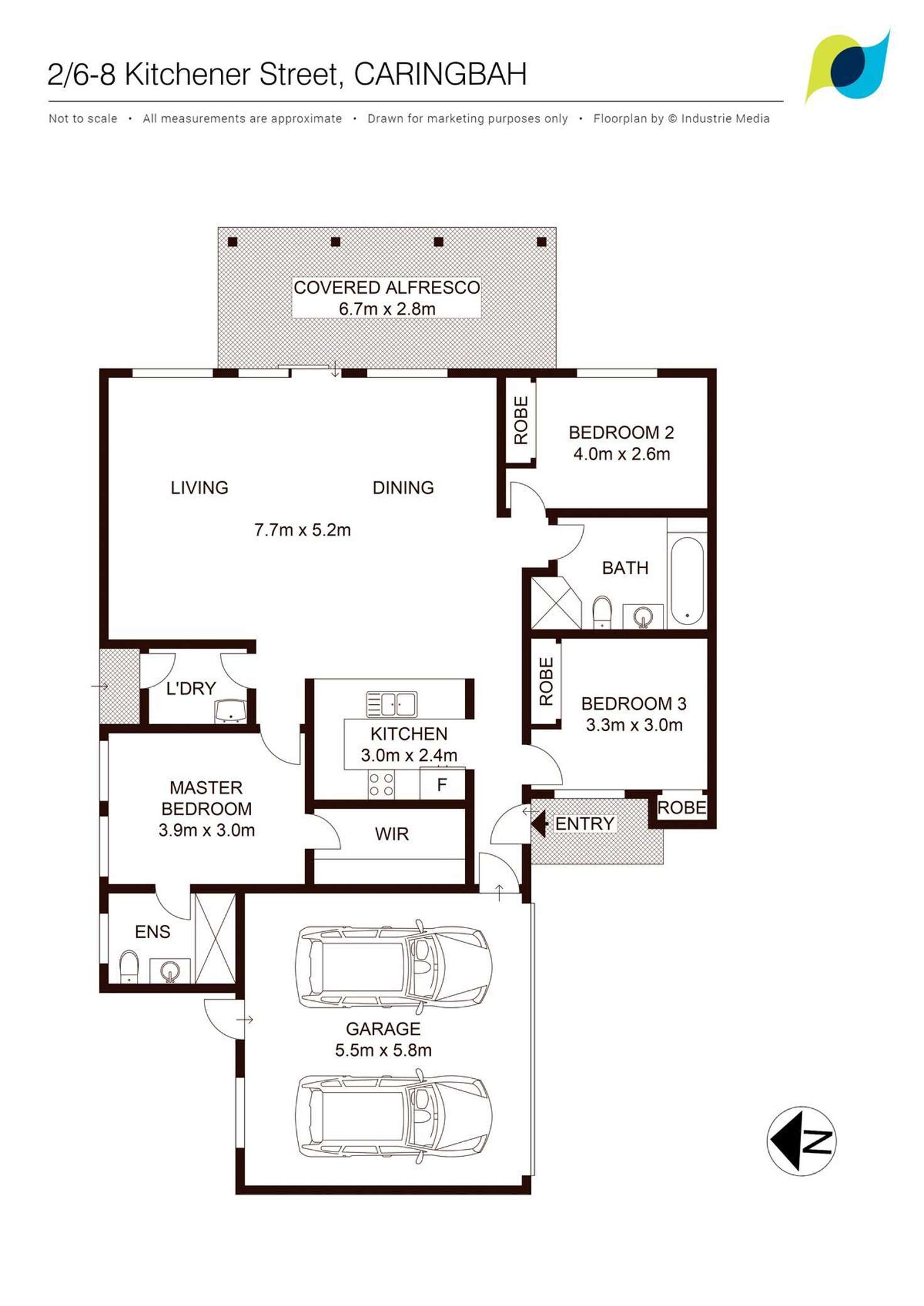 Floorplan of Homely villa listing, 2/6-8 Kitchener Street, Caringbah NSW 2229