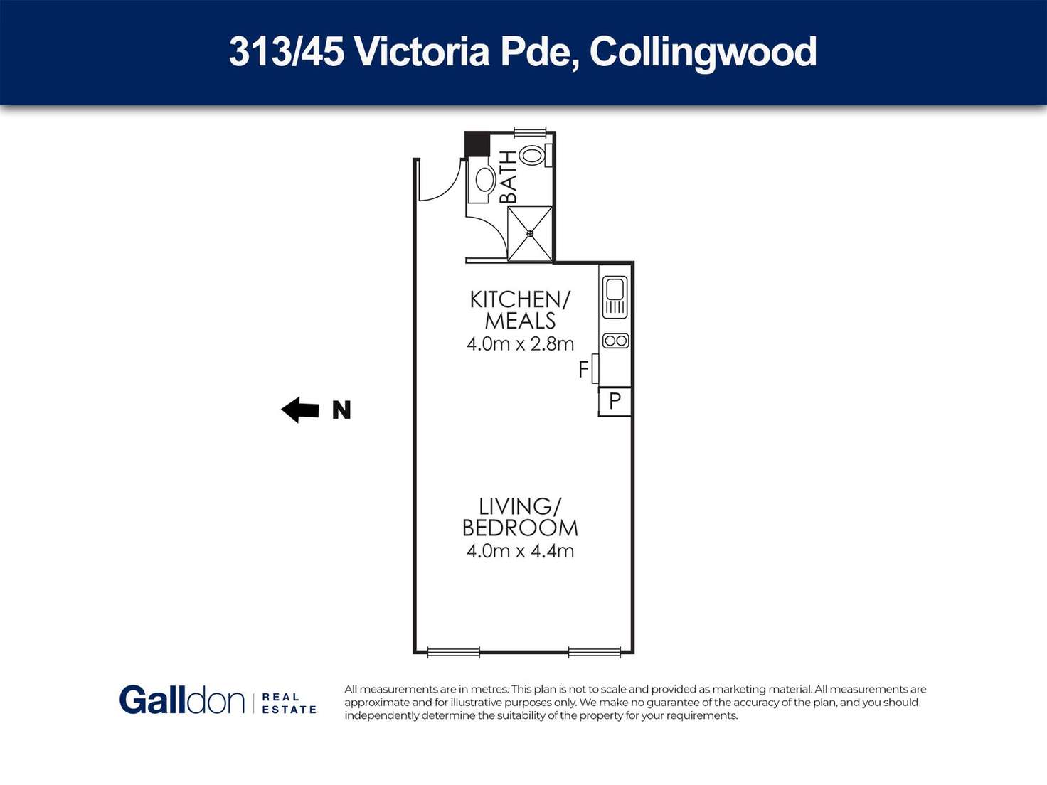 Floorplan of Homely apartment listing, 313/45 Victoria Parade, Collingwood VIC 3066