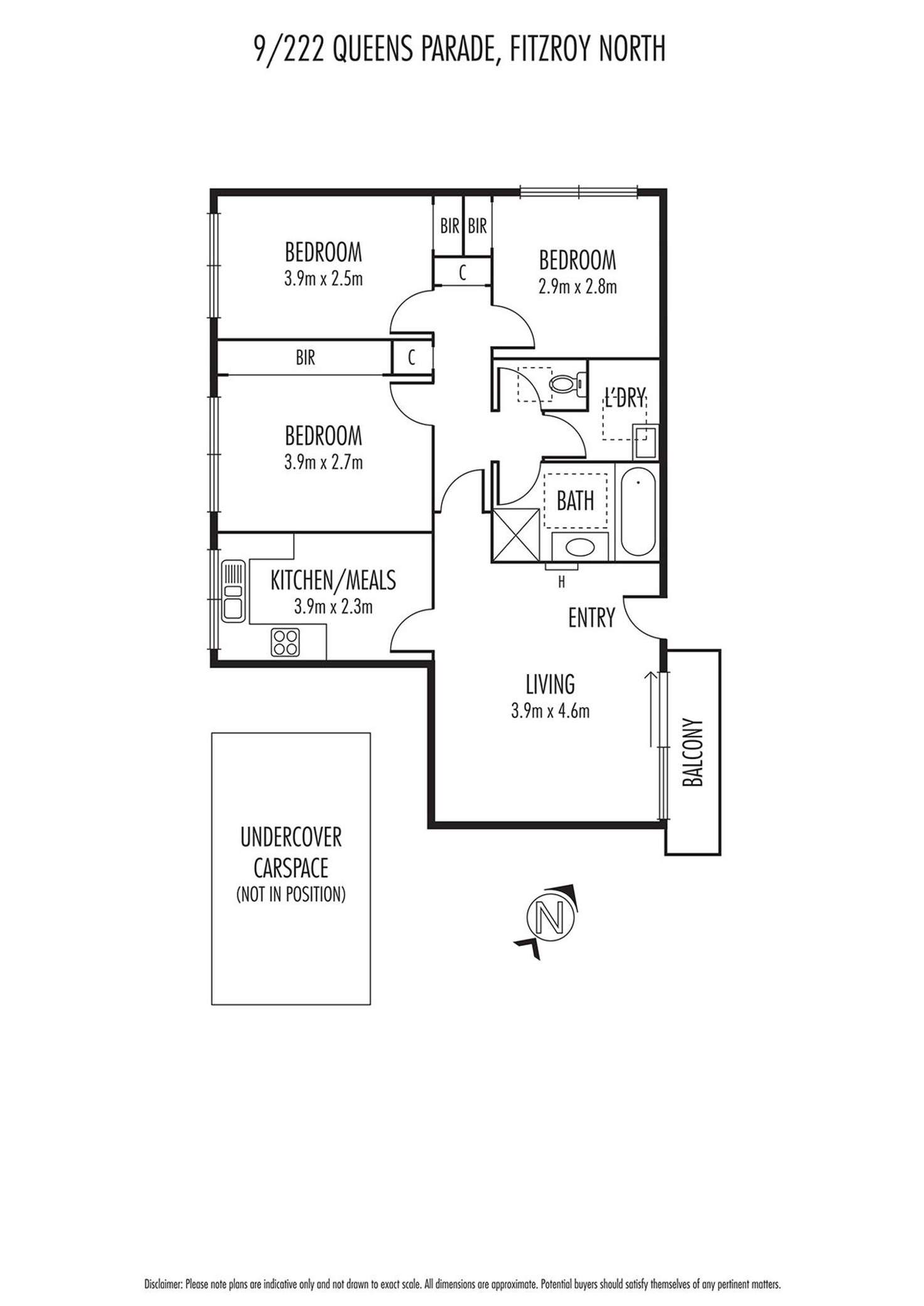 Floorplan of Homely apartment listing, 9/222 Queens Parade, Fitzroy North VIC 3068