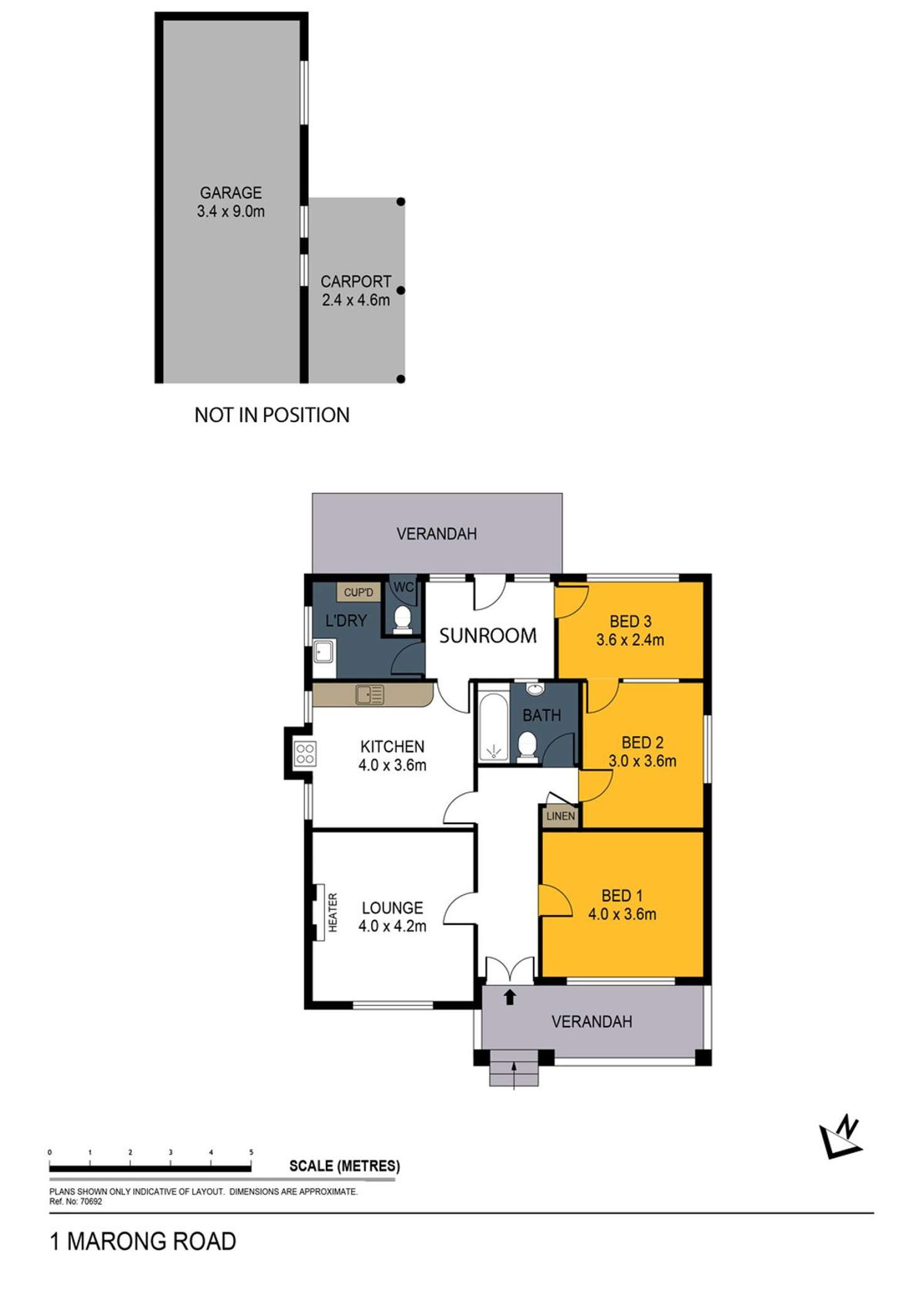 Floorplan of Homely house listing, 1 Marong Road, Ironbark VIC 3550