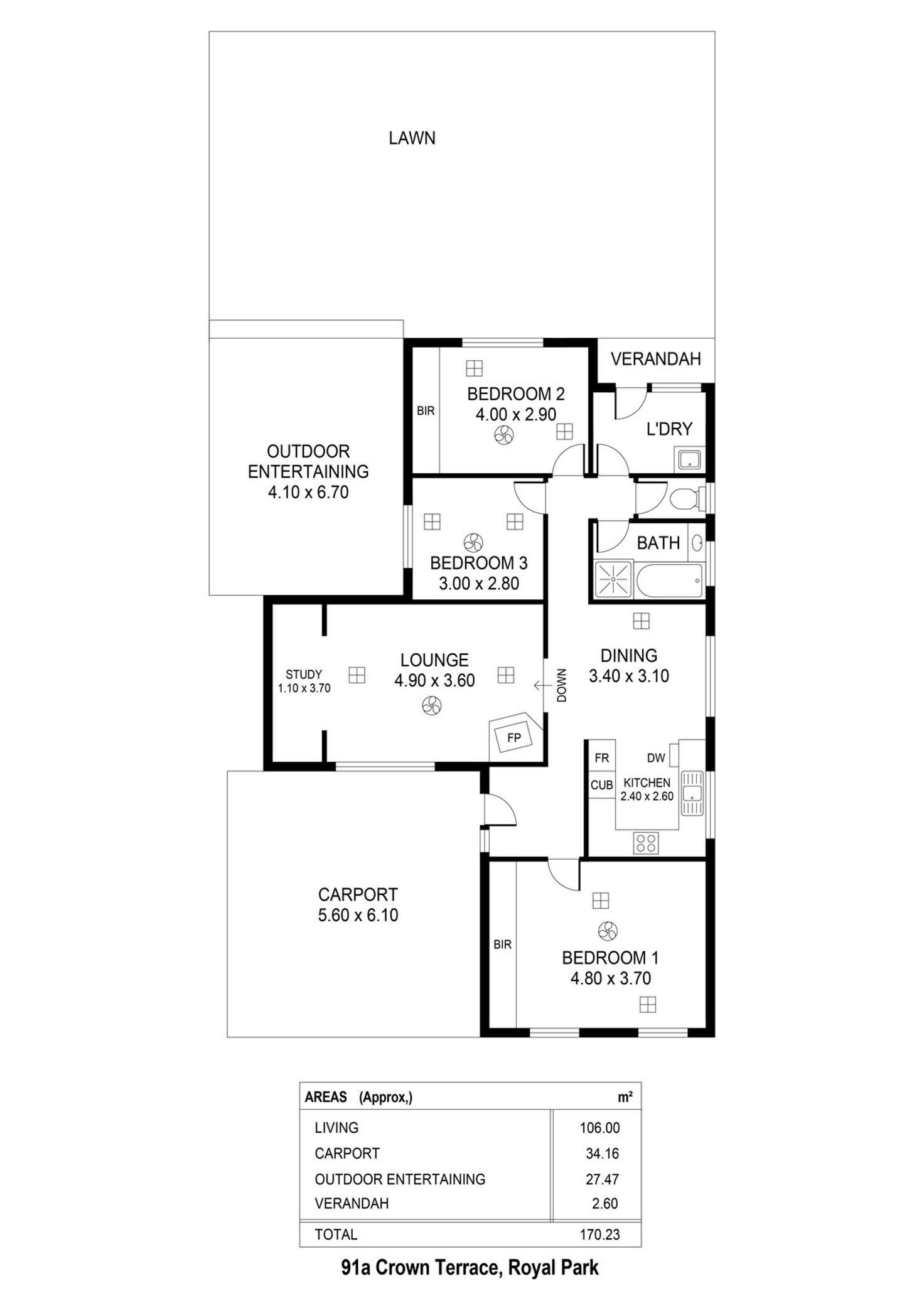 Floorplan of Homely house listing, 91A Crown Terrace, Royal Park SA 5014
