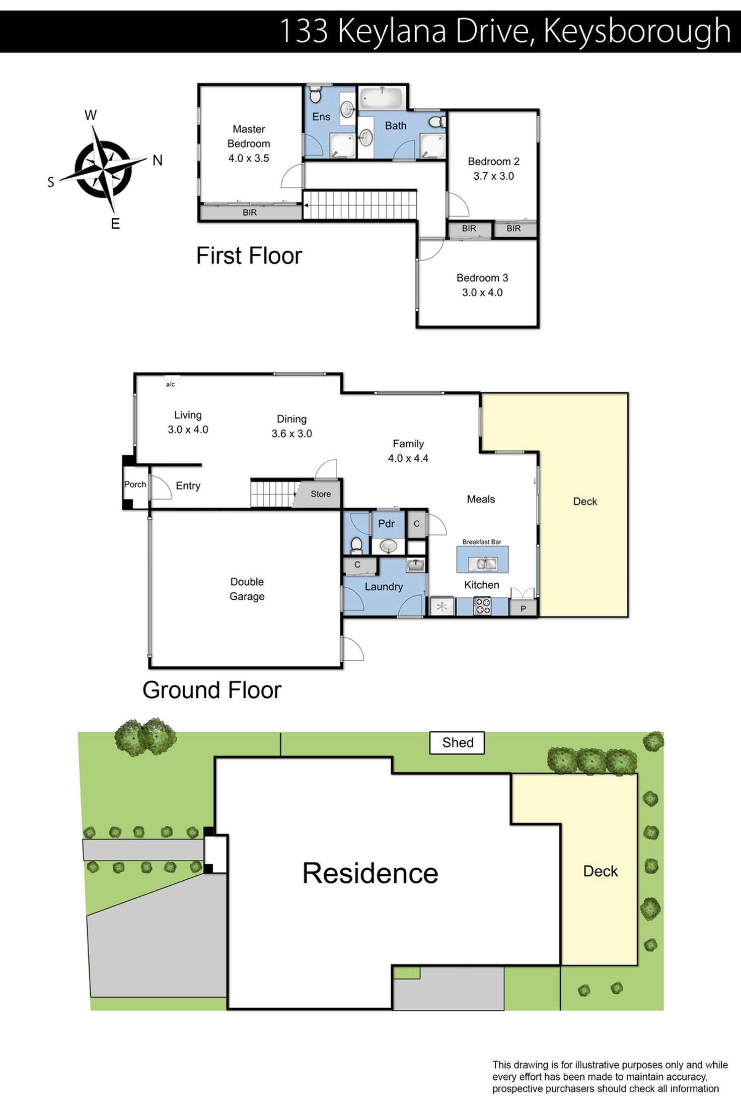 Floorplan of Homely house listing, 133 Keylana Drive, Keysborough VIC 3173