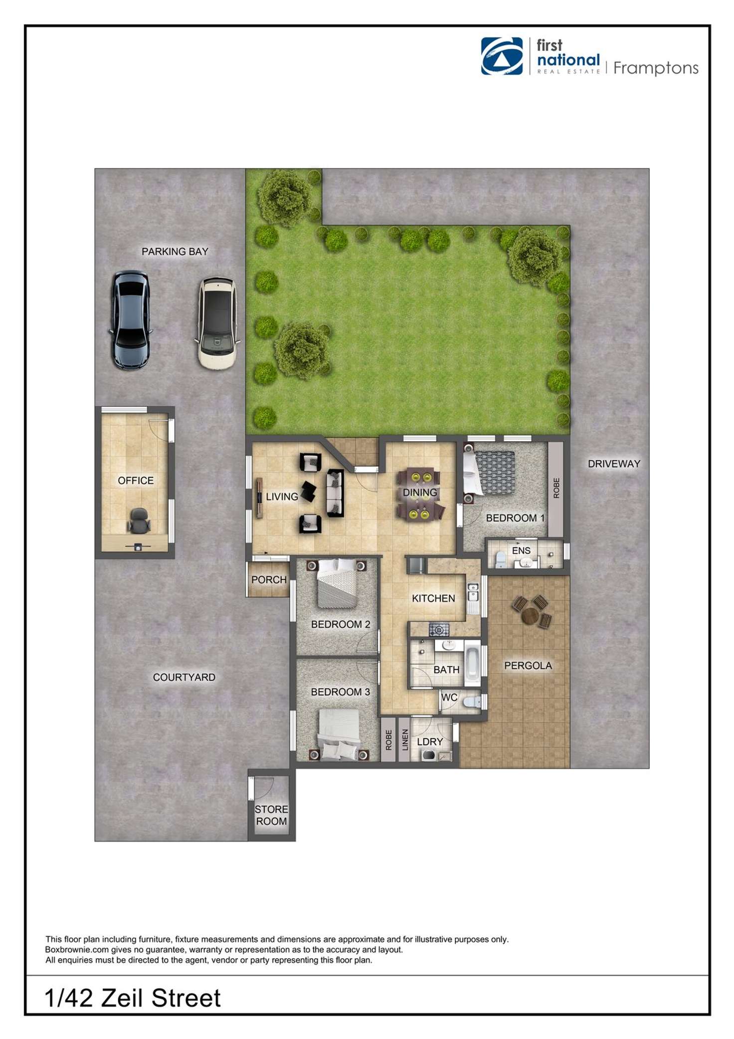 Floorplan of Homely semiDetached listing, 1/42 Zeil Street, Araluen NT 870