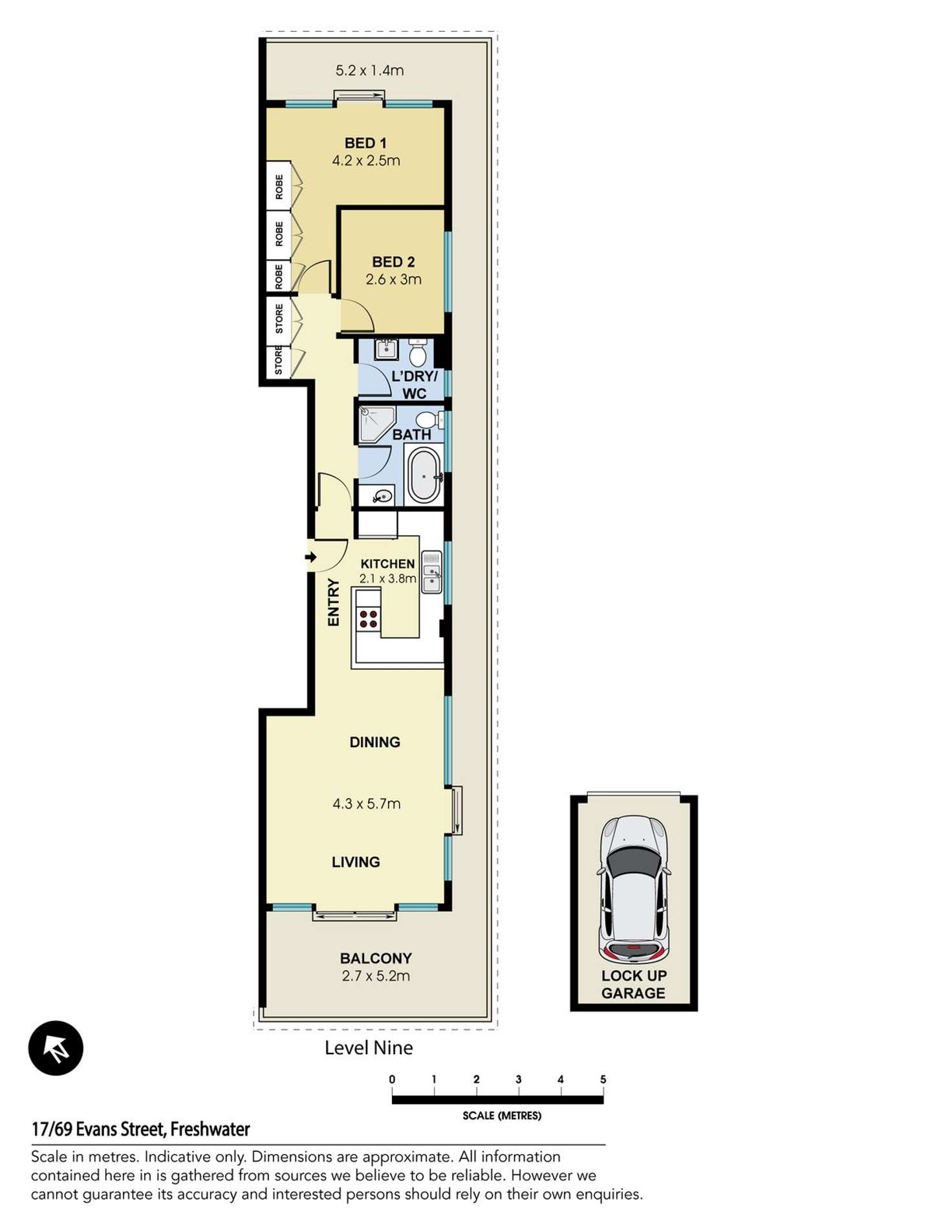 Floorplan of Homely unit listing, 17/69 Evans Street, Freshwater NSW 2096