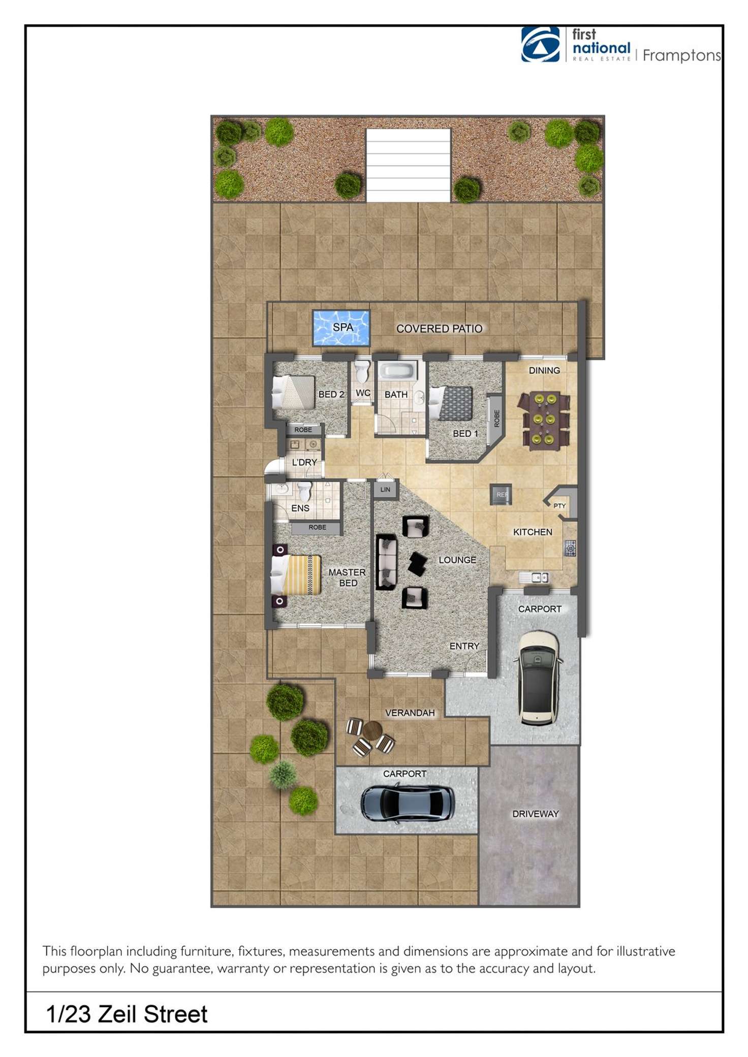 Floorplan of Homely semiDetached listing, 1/23 Zeil Street, Araluen NT 870