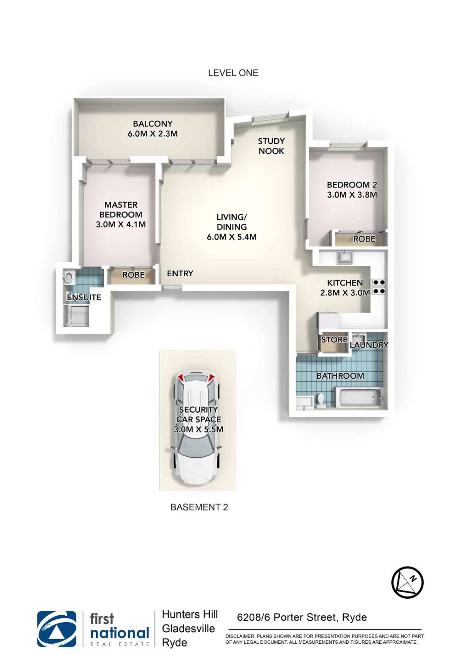 Floorplan of Homely apartment listing, 6208/6 Porter Street, Ryde NSW 2112