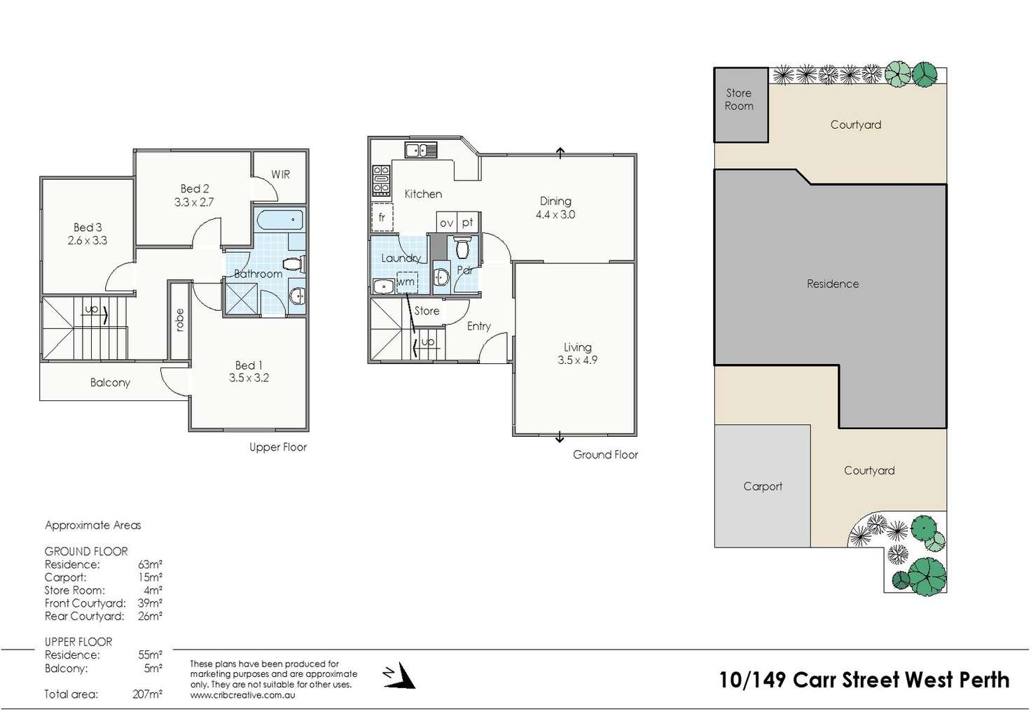Floorplan of Homely townhouse listing, 10/149 Carr Street, West Perth WA 6005