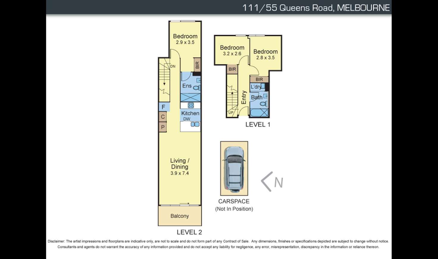 Floorplan of Homely apartment listing, 111/55 Queens Road, Melbourne VIC 3004