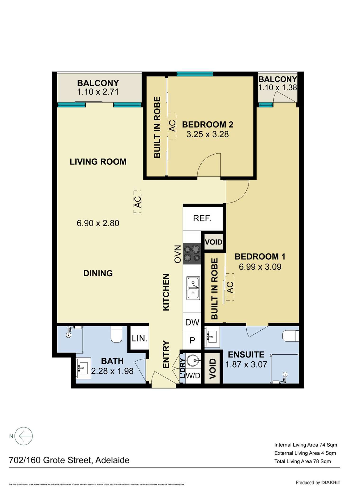 Floorplan of Homely apartment listing, 702/160 Grote Street, Adelaide SA 5000