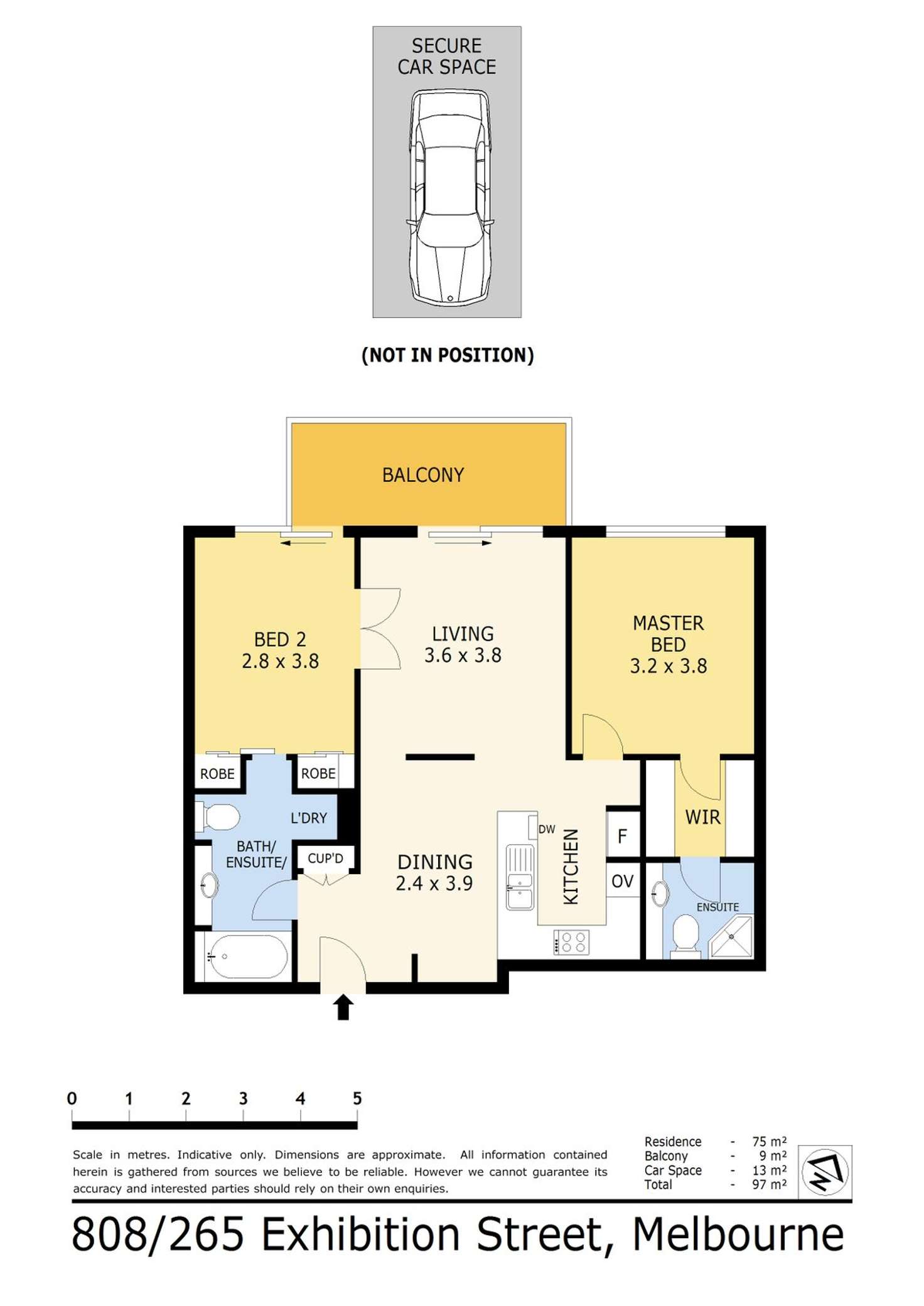 Floorplan of Homely apartment listing, 808/265 Exhibition Street, Melbourne VIC 3000