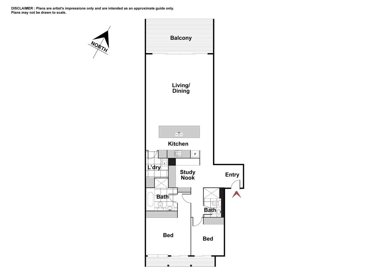 Floorplan of Homely apartment listing, 23/17 Trevillian Quay, Kingston ACT 2604