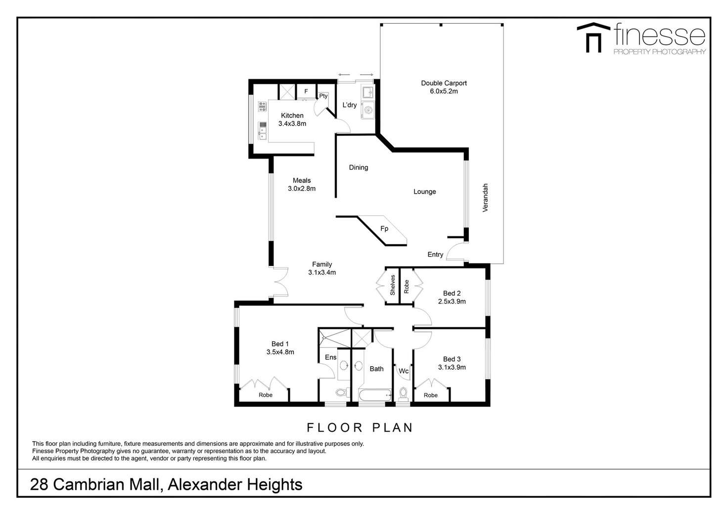 Floorplan of Homely house listing, 28 Cambrian Mall, Alexander Heights WA 6064