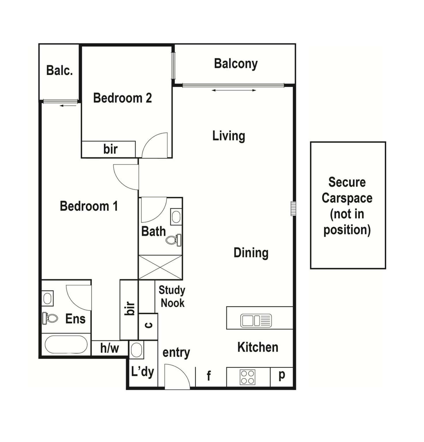 Floorplan of Homely apartment listing, 413/62 Mt Alexander Road, Travancore VIC 3032