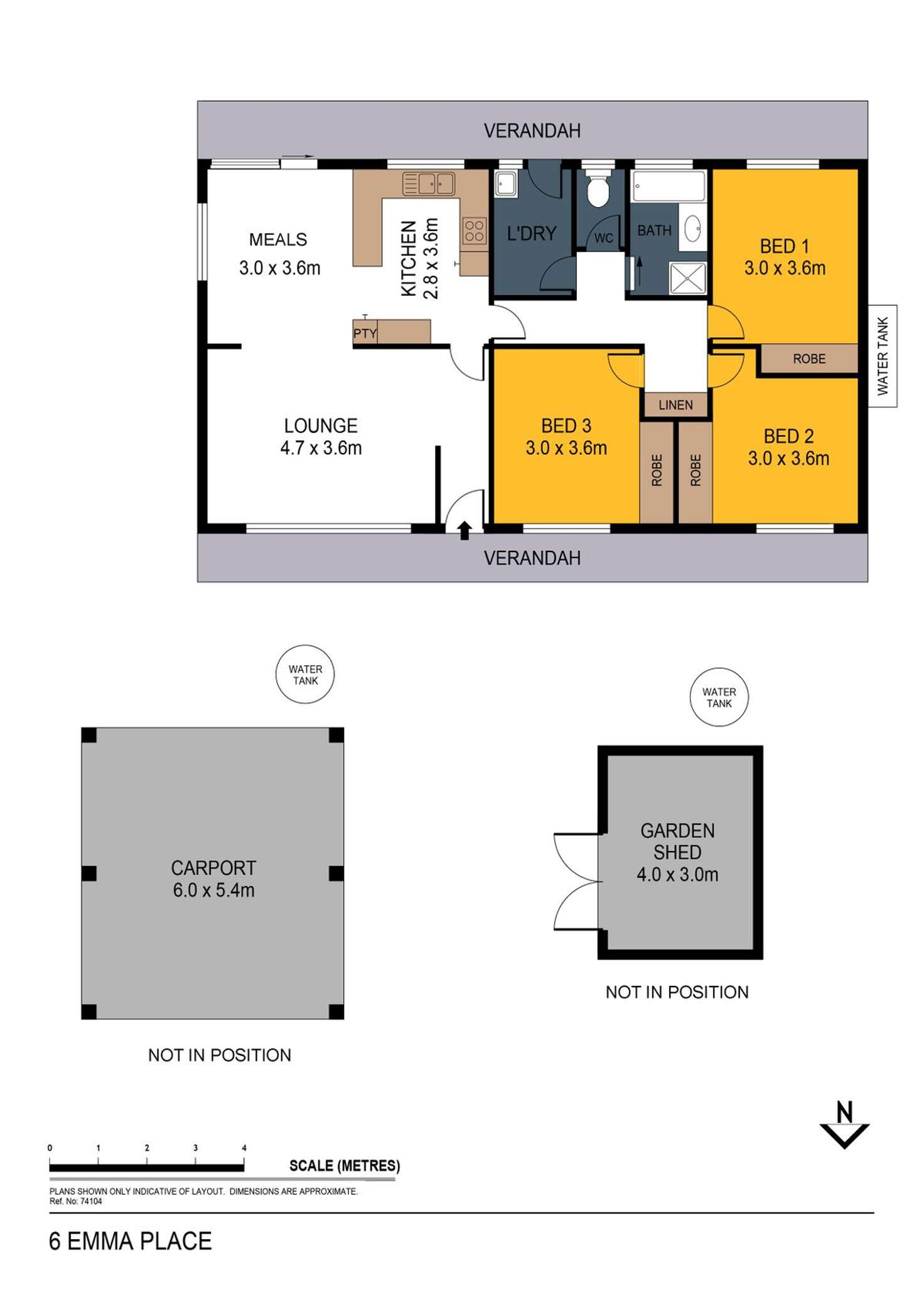 Floorplan of Homely house listing, 6 Emma Place, Quarry Hill VIC 3550