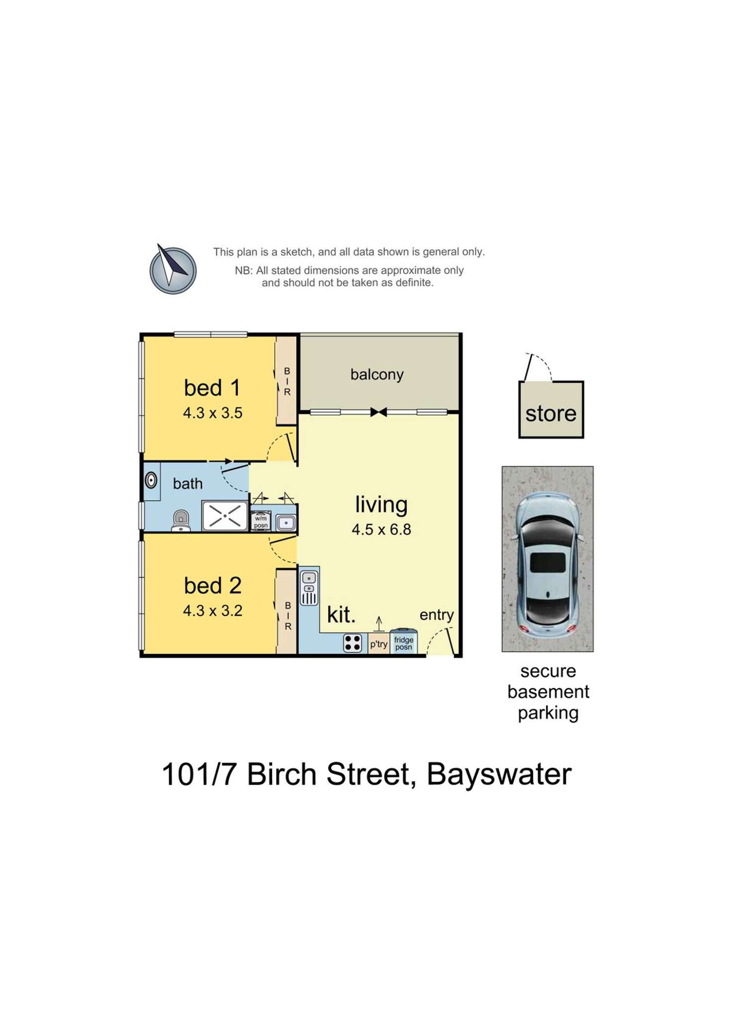 Floorplan of Homely apartment listing, 101/7 Birch Street, Bayswater VIC 3153