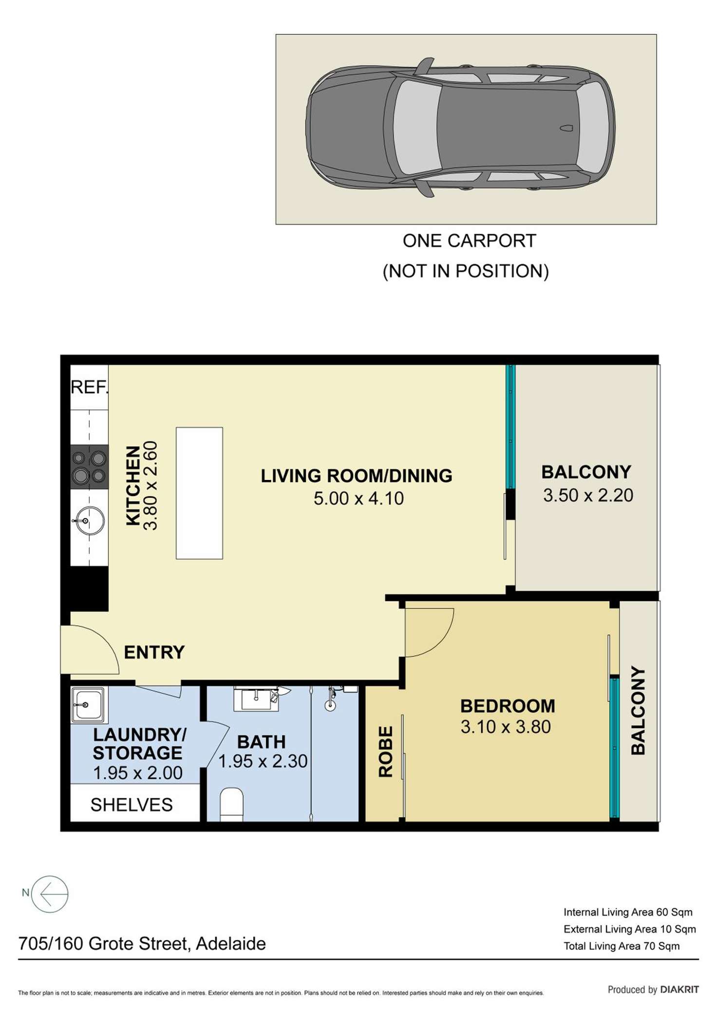 Floorplan of Homely apartment listing, 705/160 Grote Street, Adelaide SA 5000