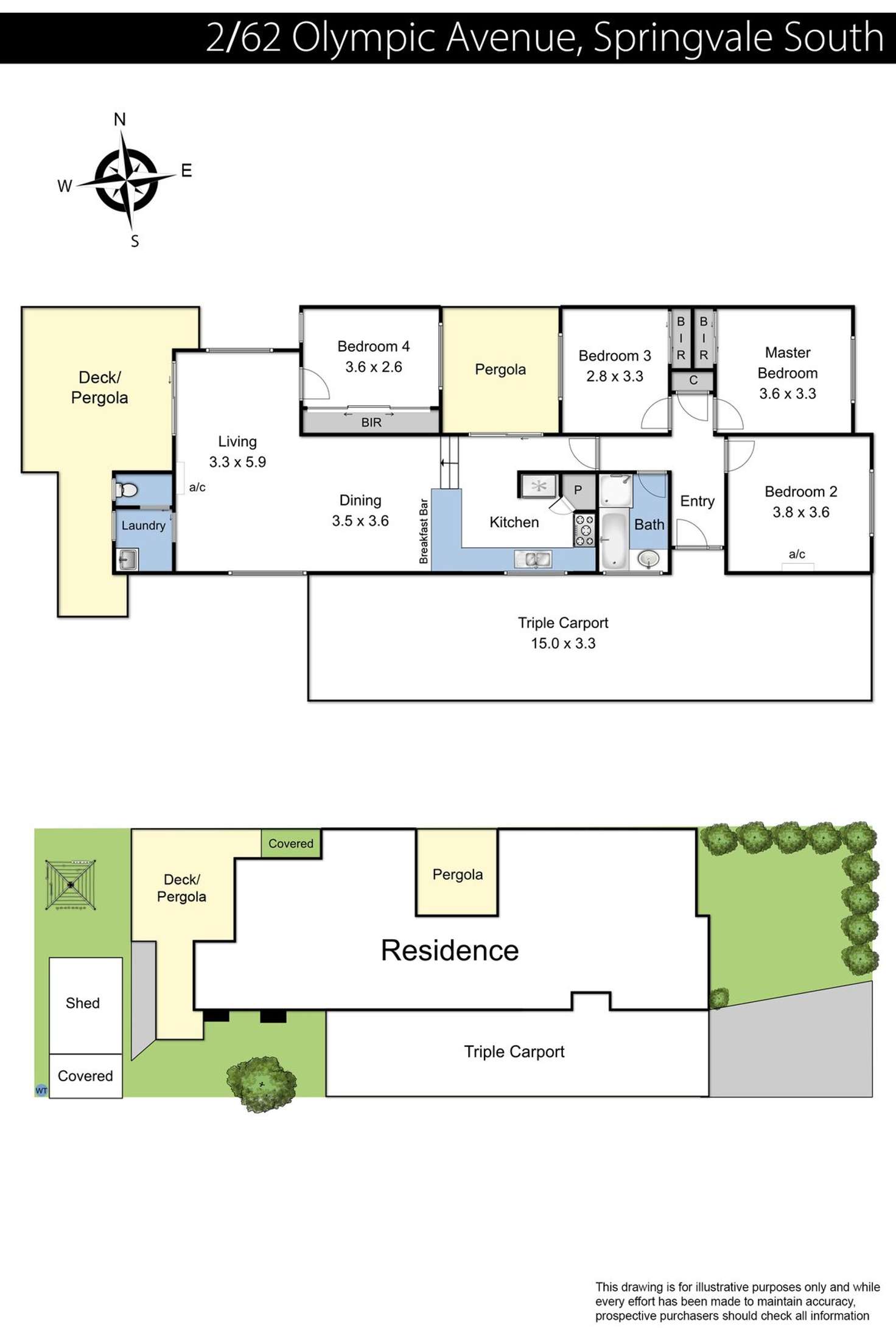 Floorplan of Homely townhouse listing, 2/62 Olympic Avenue, Springvale South VIC 3172