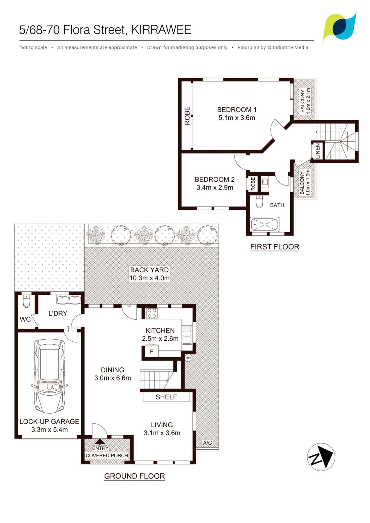 Floorplan of Homely townhouse listing, 5/68-70 Flora Street, Kirrawee NSW 2232