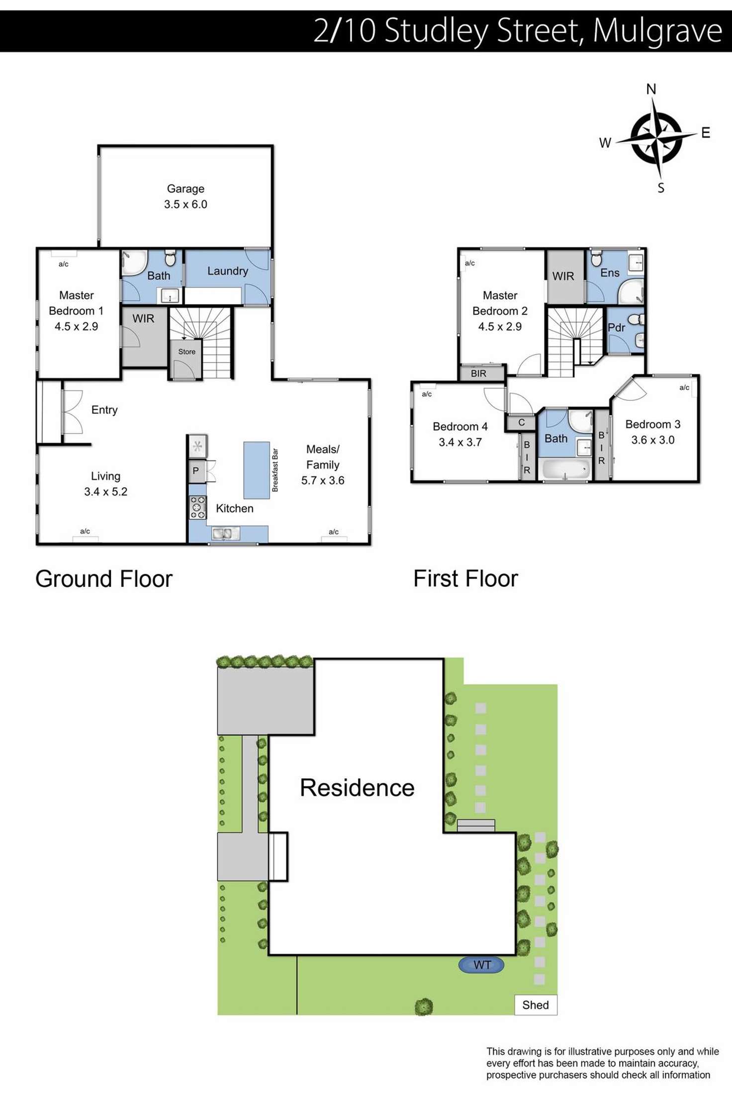 Floorplan of Homely townhouse listing, 1 & 2/10 Studley Street, Mulgrave VIC 3170