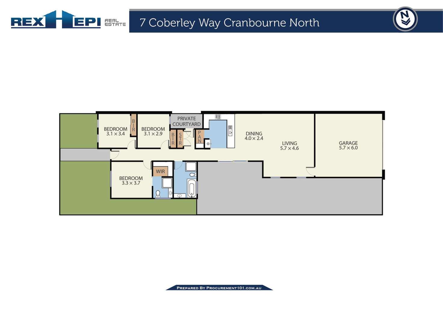 Floorplan of Homely house listing, 7 Coberley Way, Cranbourne North VIC 3977