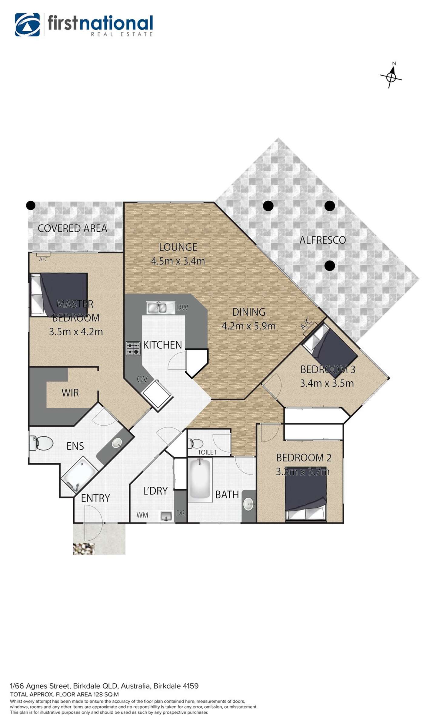 Floorplan of Homely villa listing, 1/66 Agnes Street, Birkdale QLD 4159
