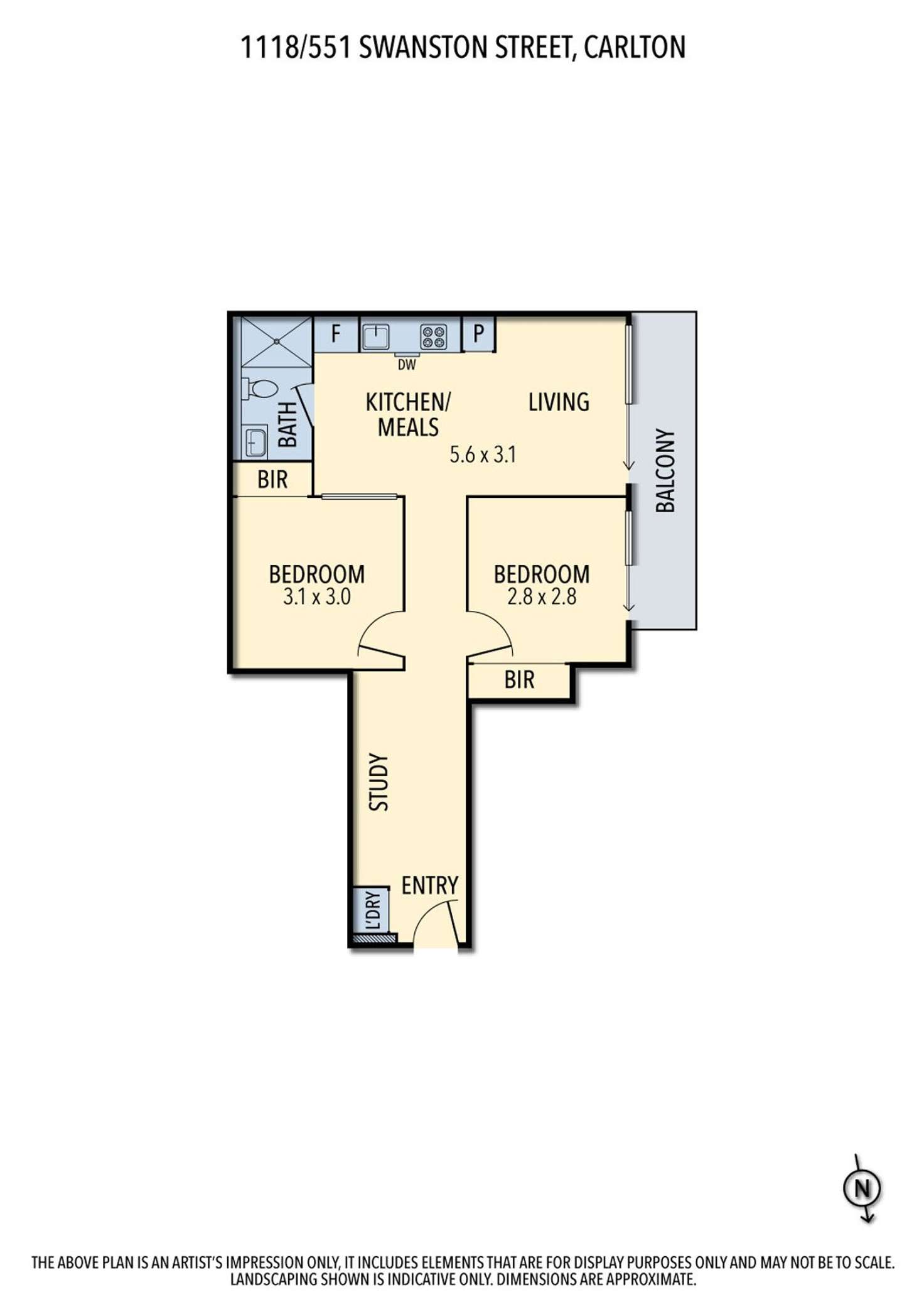 Floorplan of Homely apartment listing, 1118/551 Swanston Street, Carlton VIC 3053