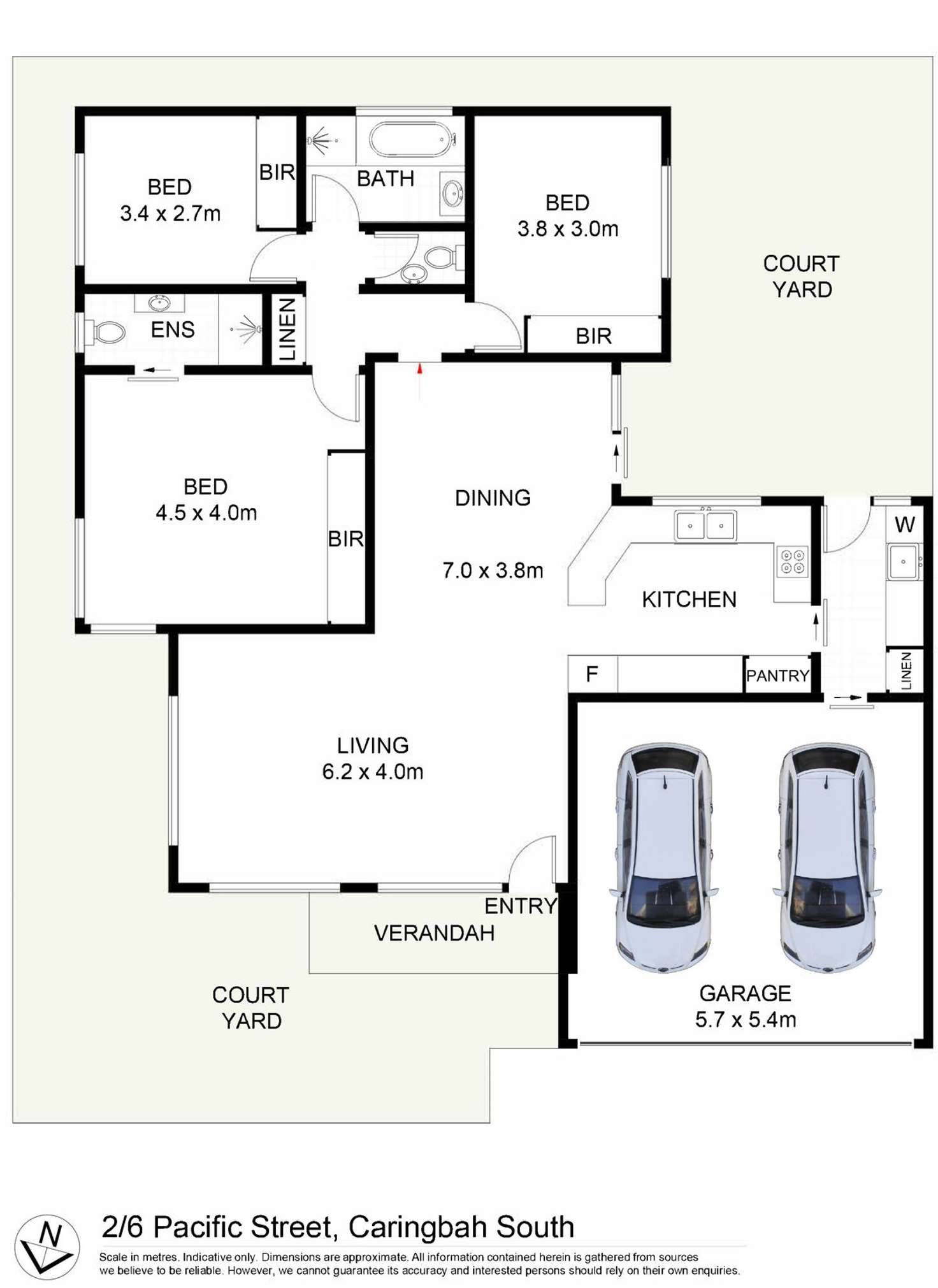 Floorplan of Homely villa listing, 2/6 Pacific Street, Caringbah South NSW 2229