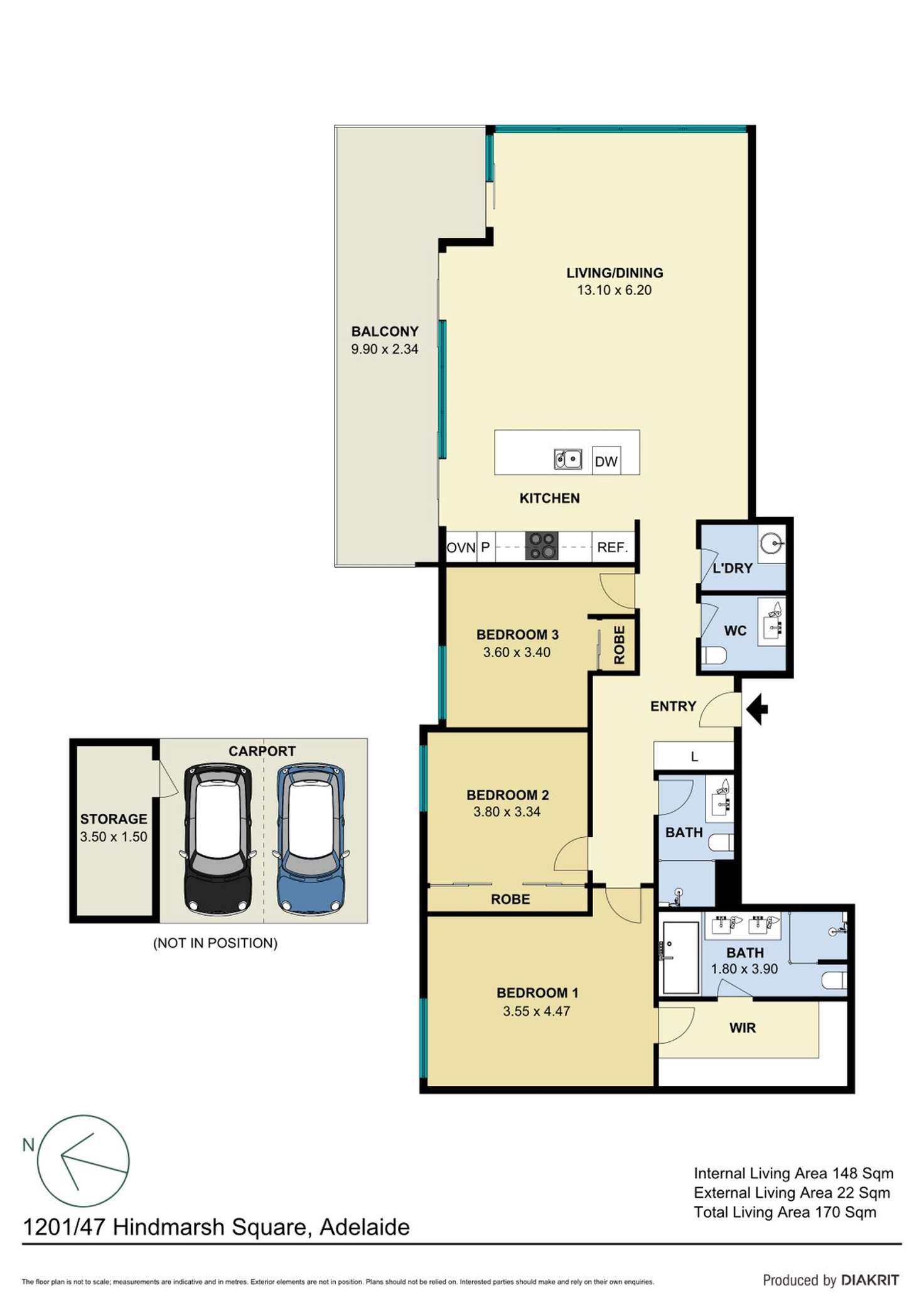 Floorplan of Homely apartment listing, 1201/47 Hindmarsh Square, Adelaide SA 5000