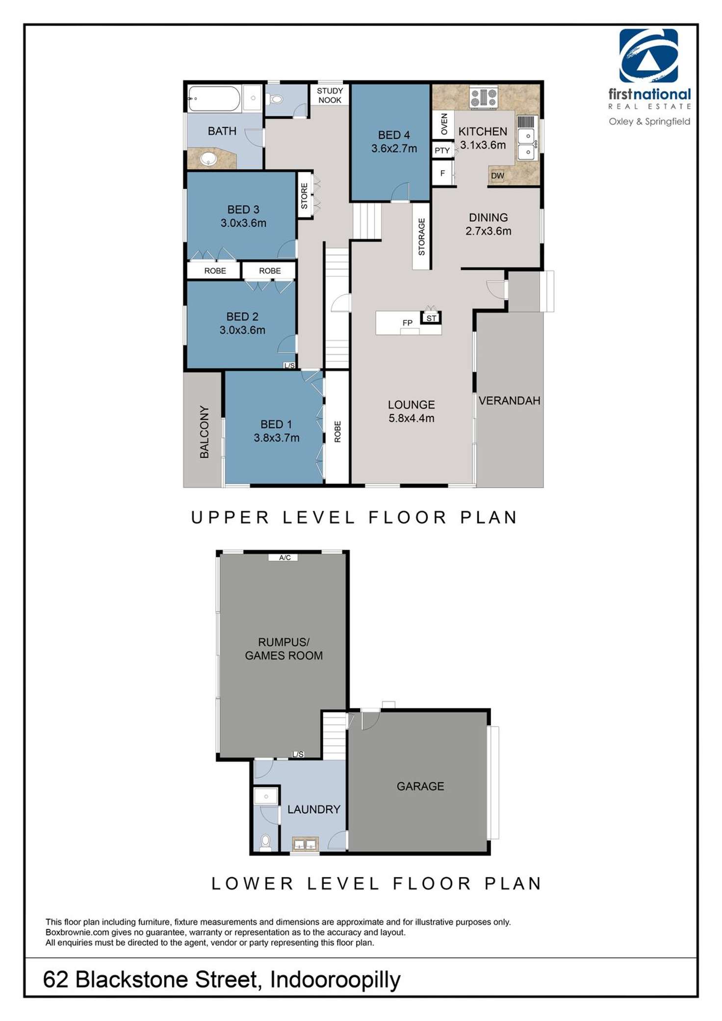 Floorplan of Homely house listing, 62 Blackstone Street, Indooroopilly QLD 4068