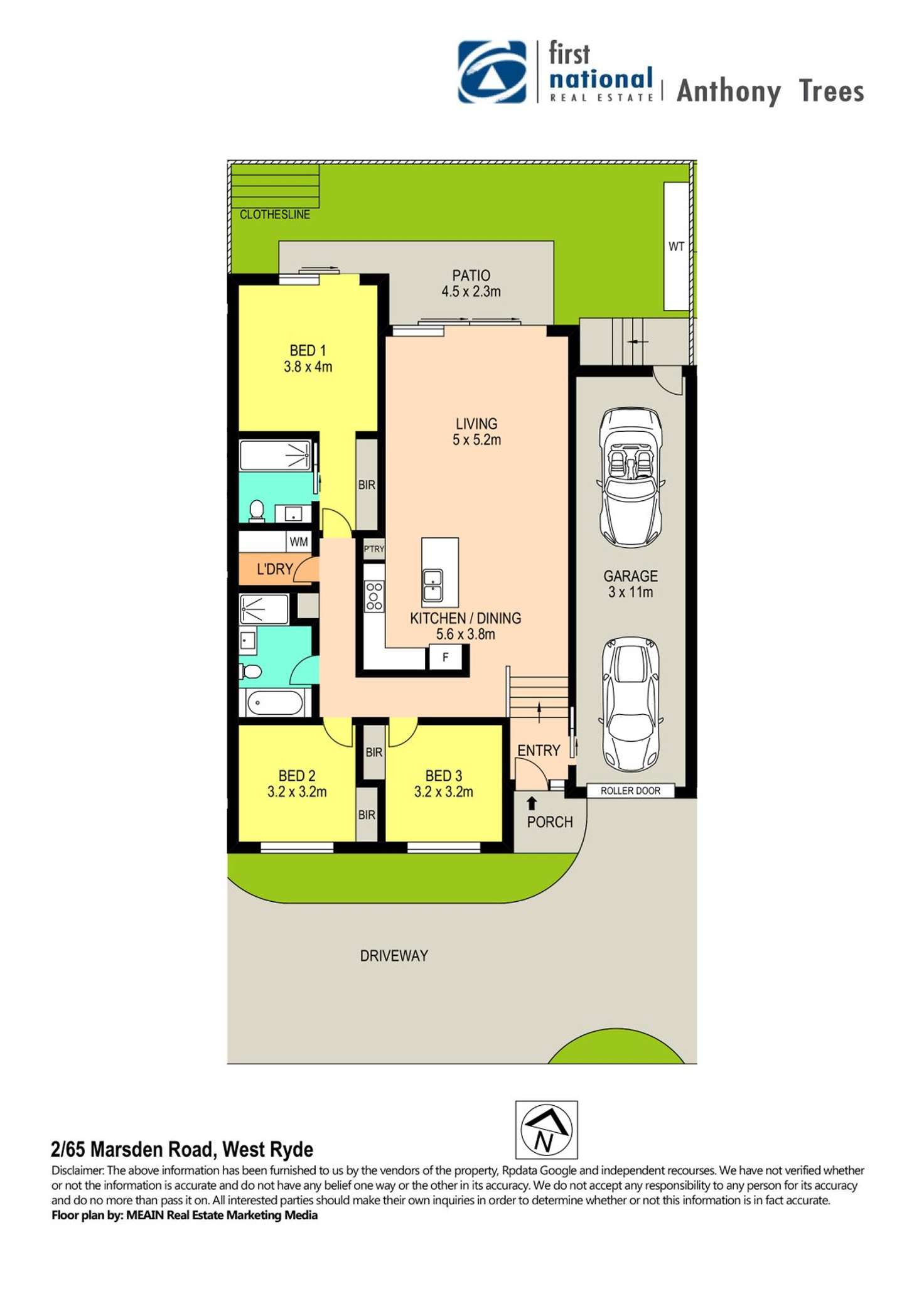 Floorplan of Homely villa listing, 3/65 Marsden Road, West Ryde NSW 2114