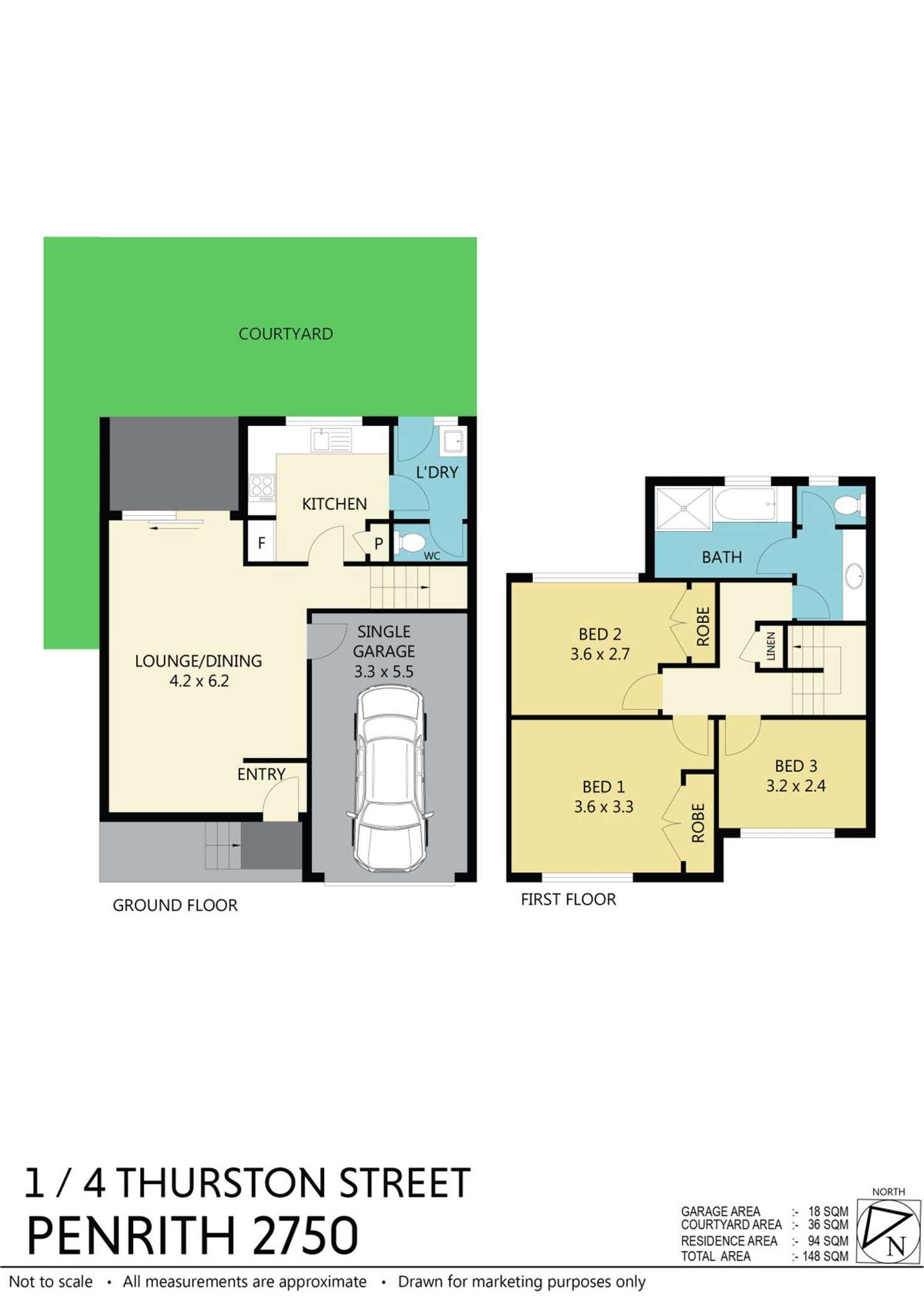 Floorplan of Homely townhouse listing, 1/4 Thurston Street, Penrith NSW 2750