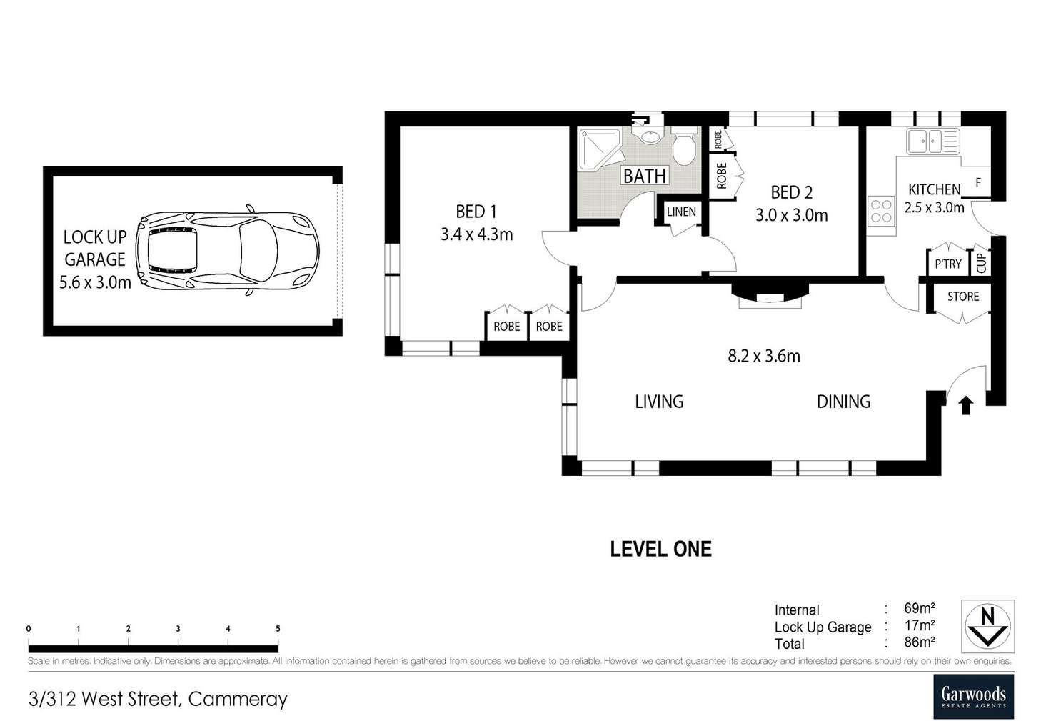 Floorplan of Homely apartment listing, 3/312 West Street, Cammeray NSW 2062