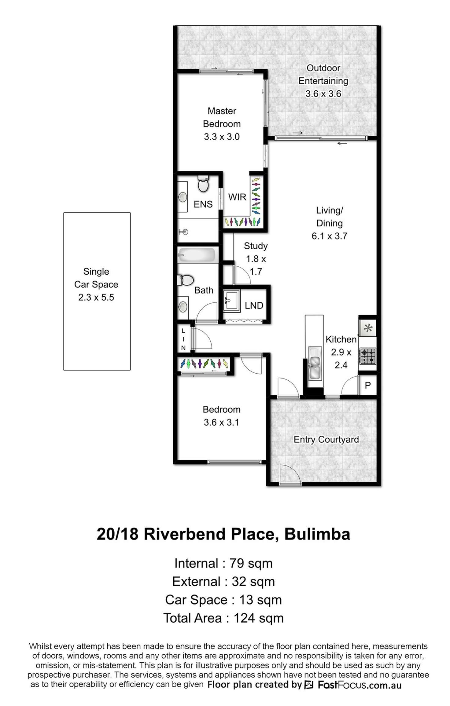 Floorplan of Homely unit listing, 20/18 Riverbend Place, Bulimba QLD 4171