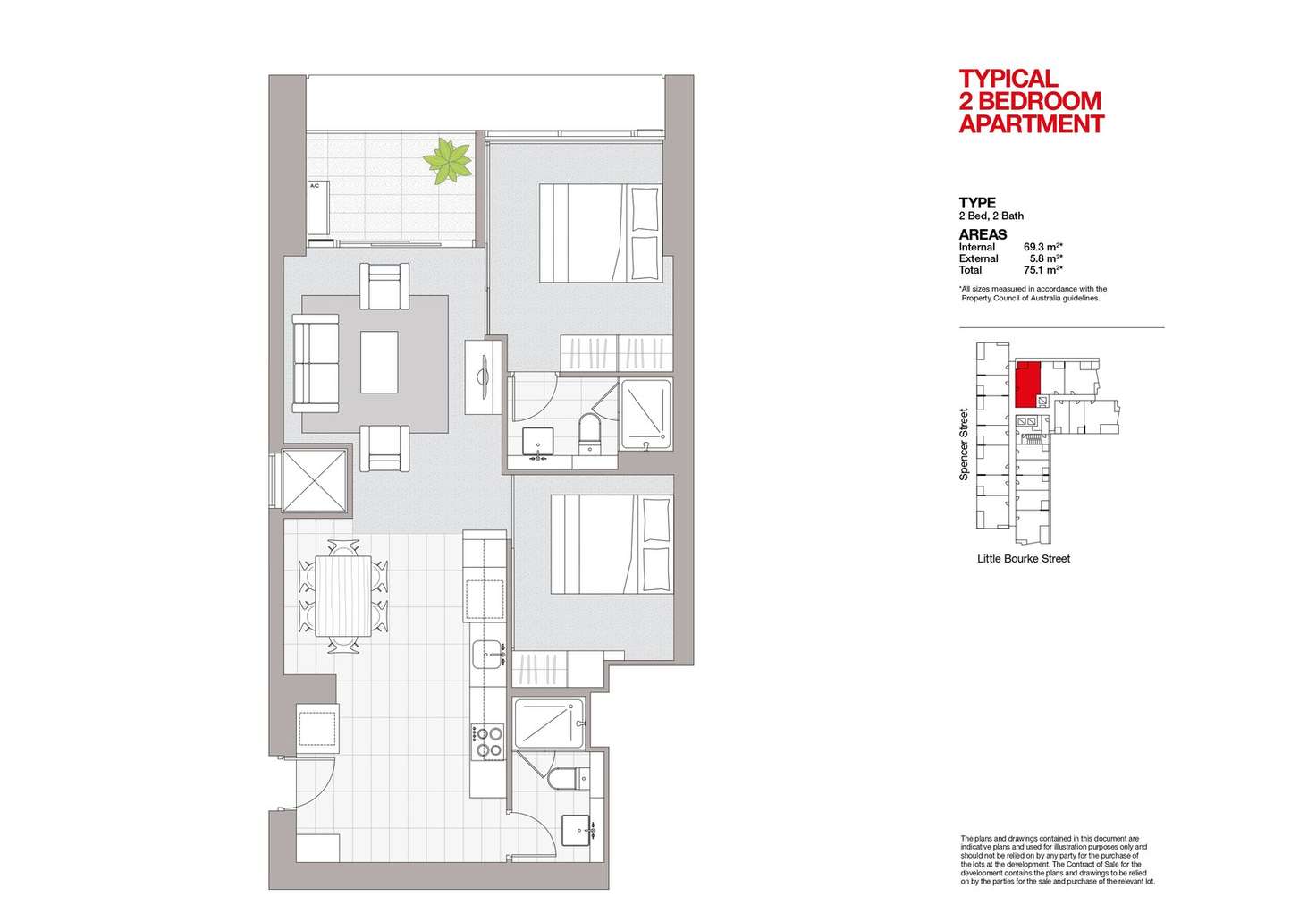Floorplan of Homely apartment listing, 3018/220 Spencer Street, Melbourne VIC 3000