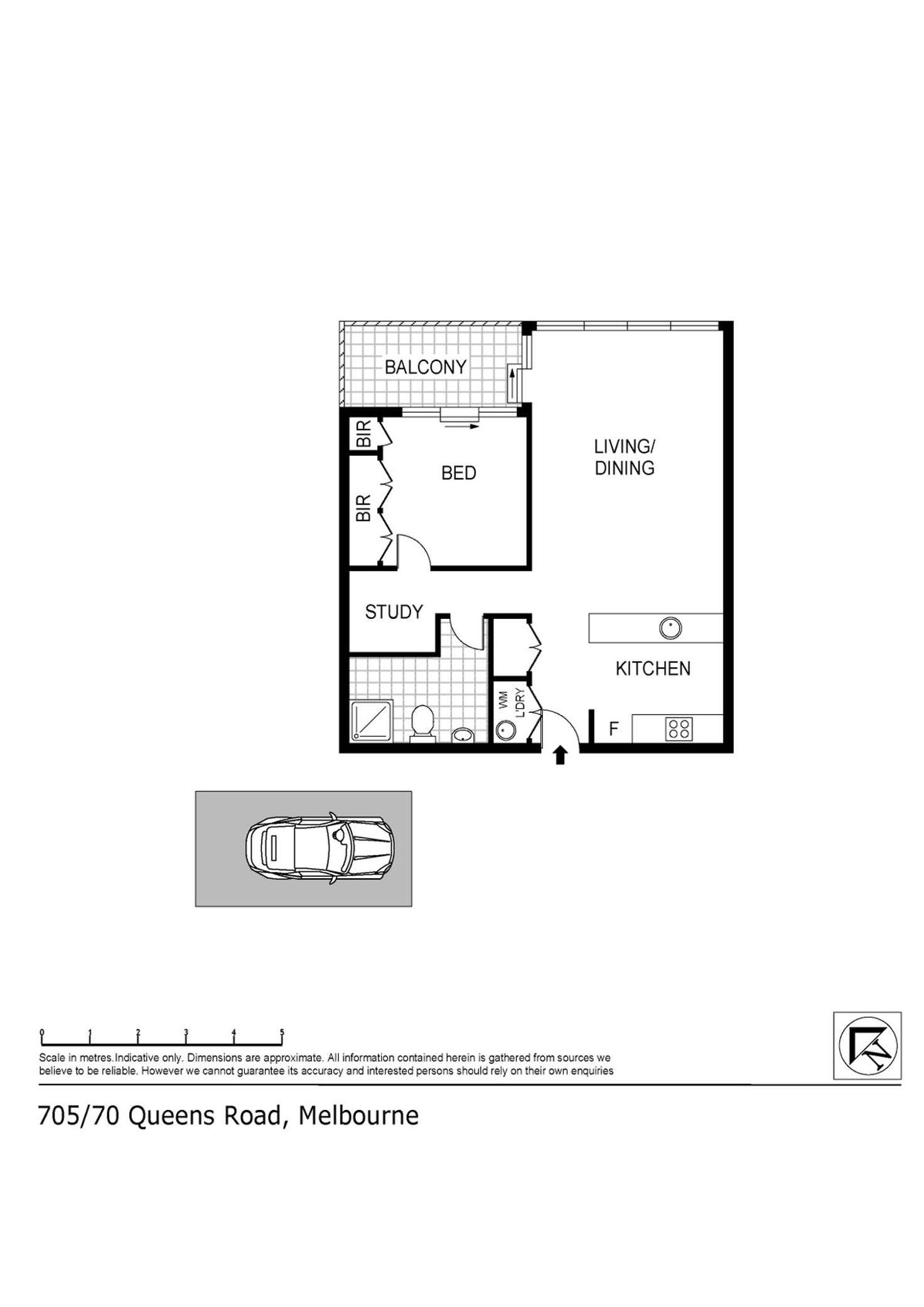 Floorplan of Homely apartment listing, 705/70 Queens Road, Melbourne VIC 3004