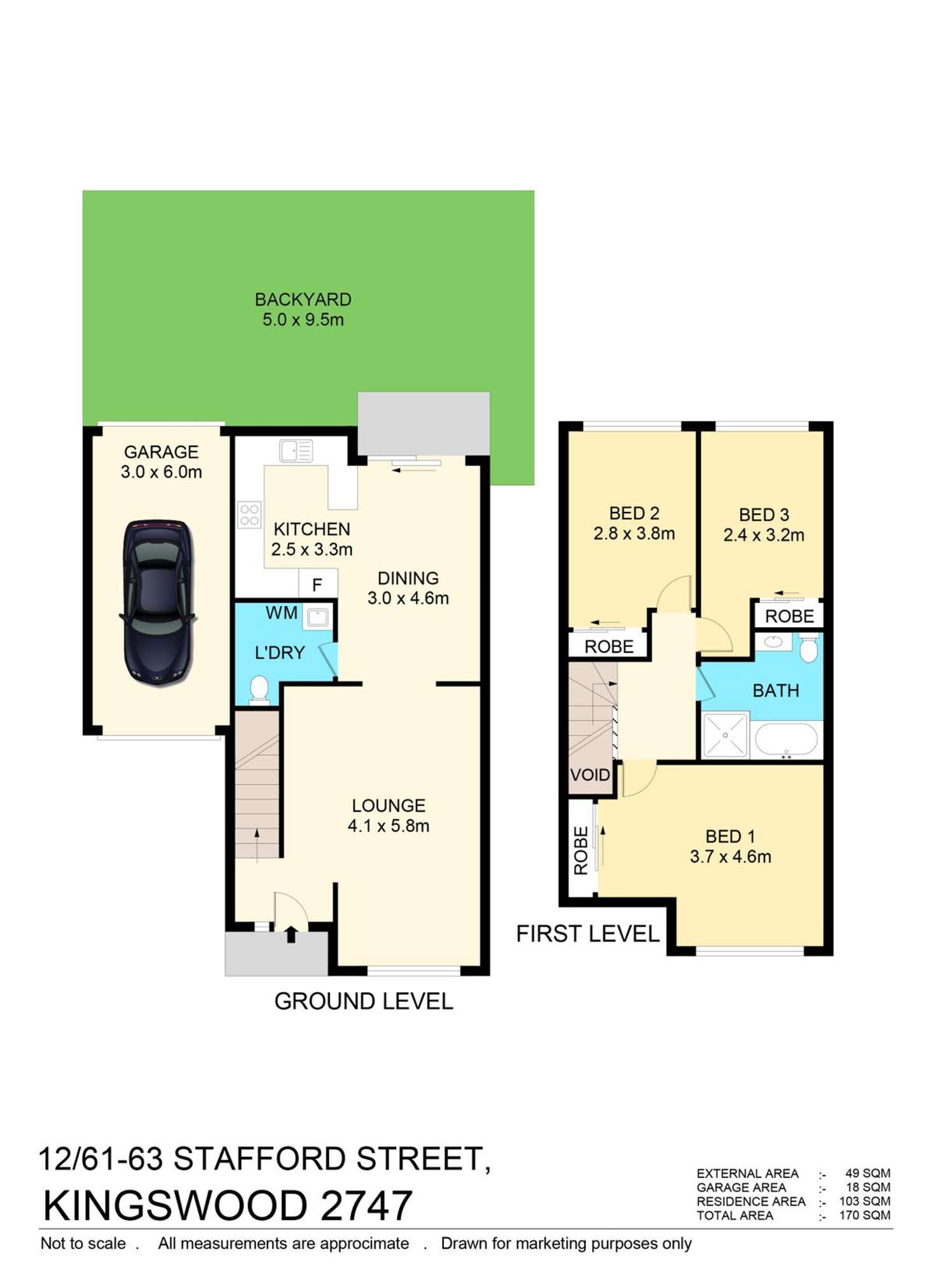 Floorplan of Homely townhouse listing, 12/61-63 Stafford Street, Kingswood NSW 2747