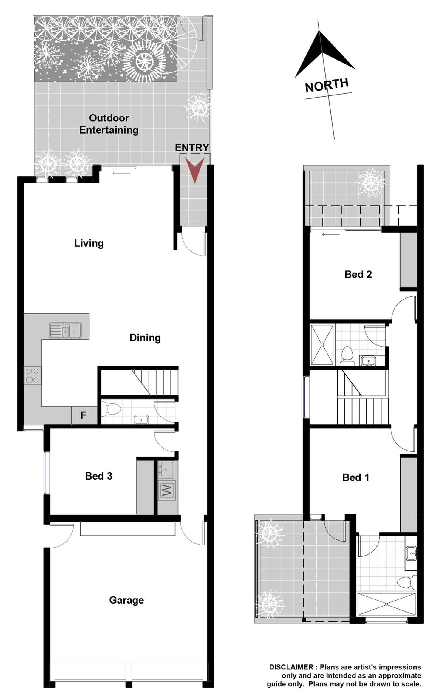 Floorplan of Homely townhouse listing, 1/82 Dooring Street, Dickson ACT 2602