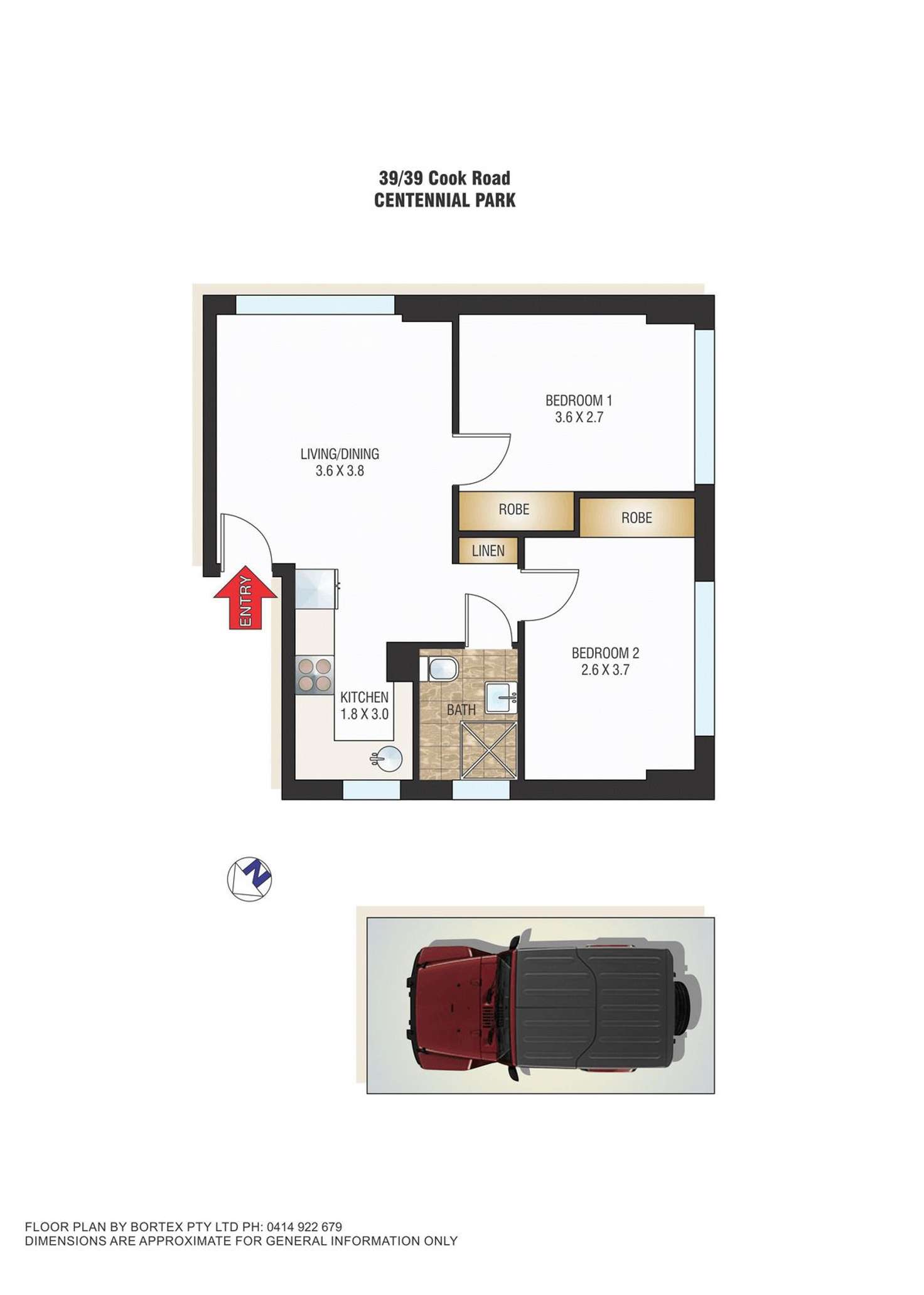 Floorplan of Homely apartment listing, 39/39 Cook Road, Centennial Park NSW 2021