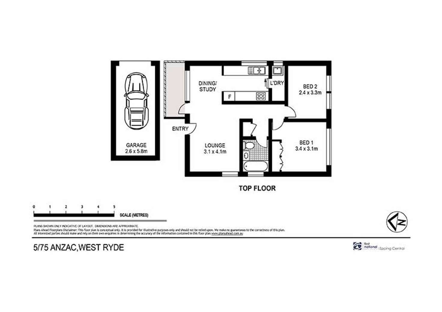 Floorplan of Homely unit listing, 5/75-77 Anzac Avenue, West Ryde NSW 2114