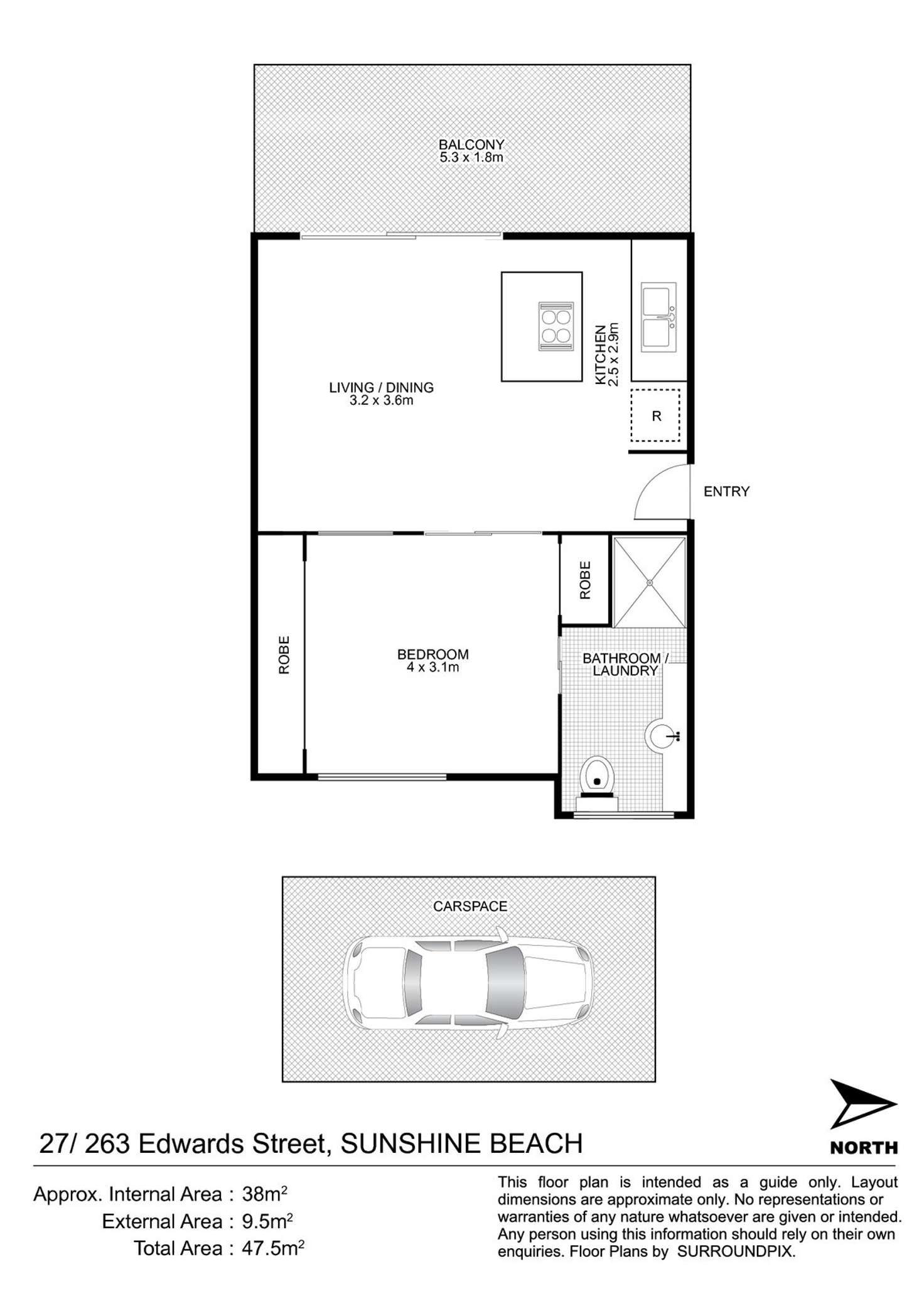 Floorplan of Homely apartment listing, 27/263 Edwards Street, Sunshine Beach QLD 4567