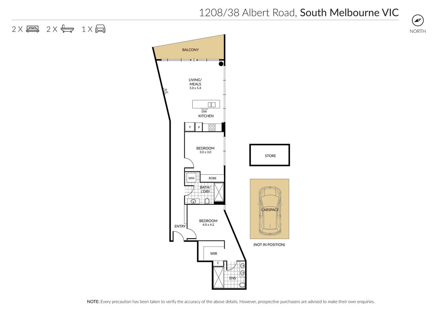 Floorplan of Homely apartment listing, 1208/38 Albert Road, South Melbourne VIC 3205