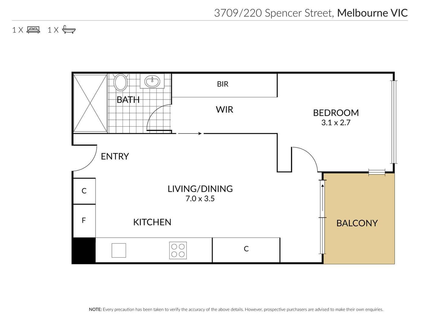 Floorplan of Homely apartment listing, 3709/220 Spencer Street, Melbourne VIC 3000